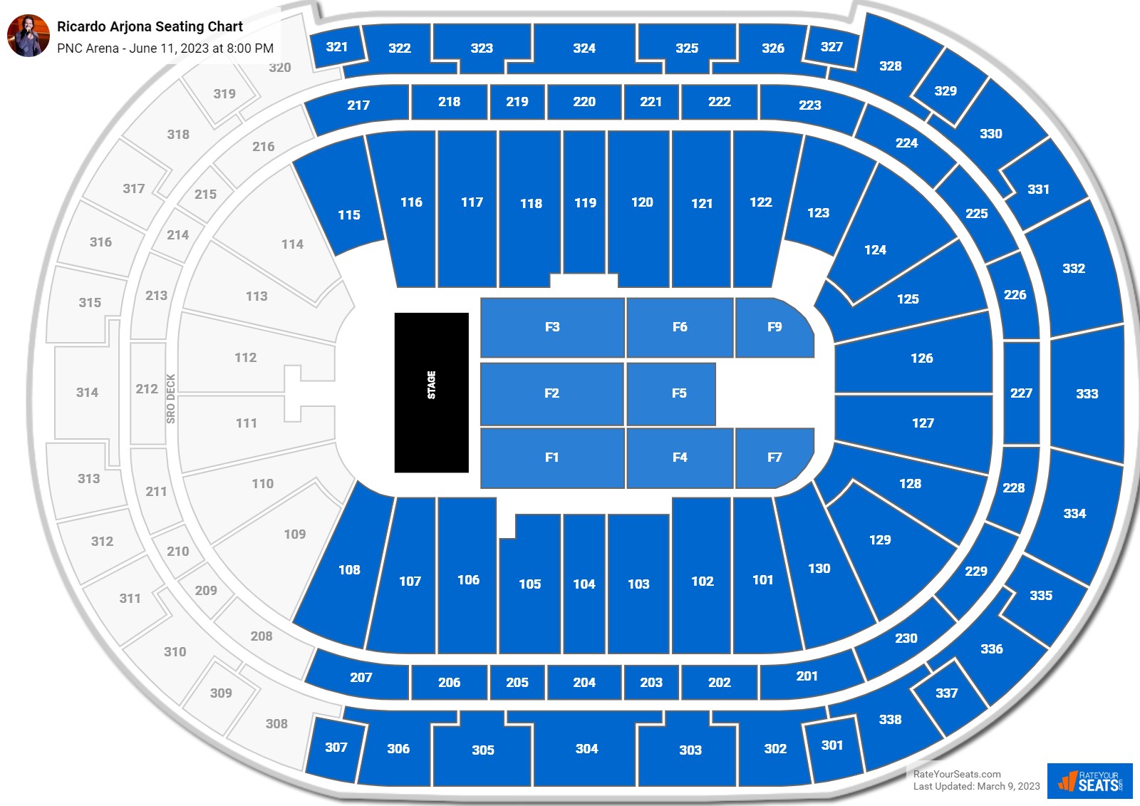 PNC Arena Concert Seating Chart