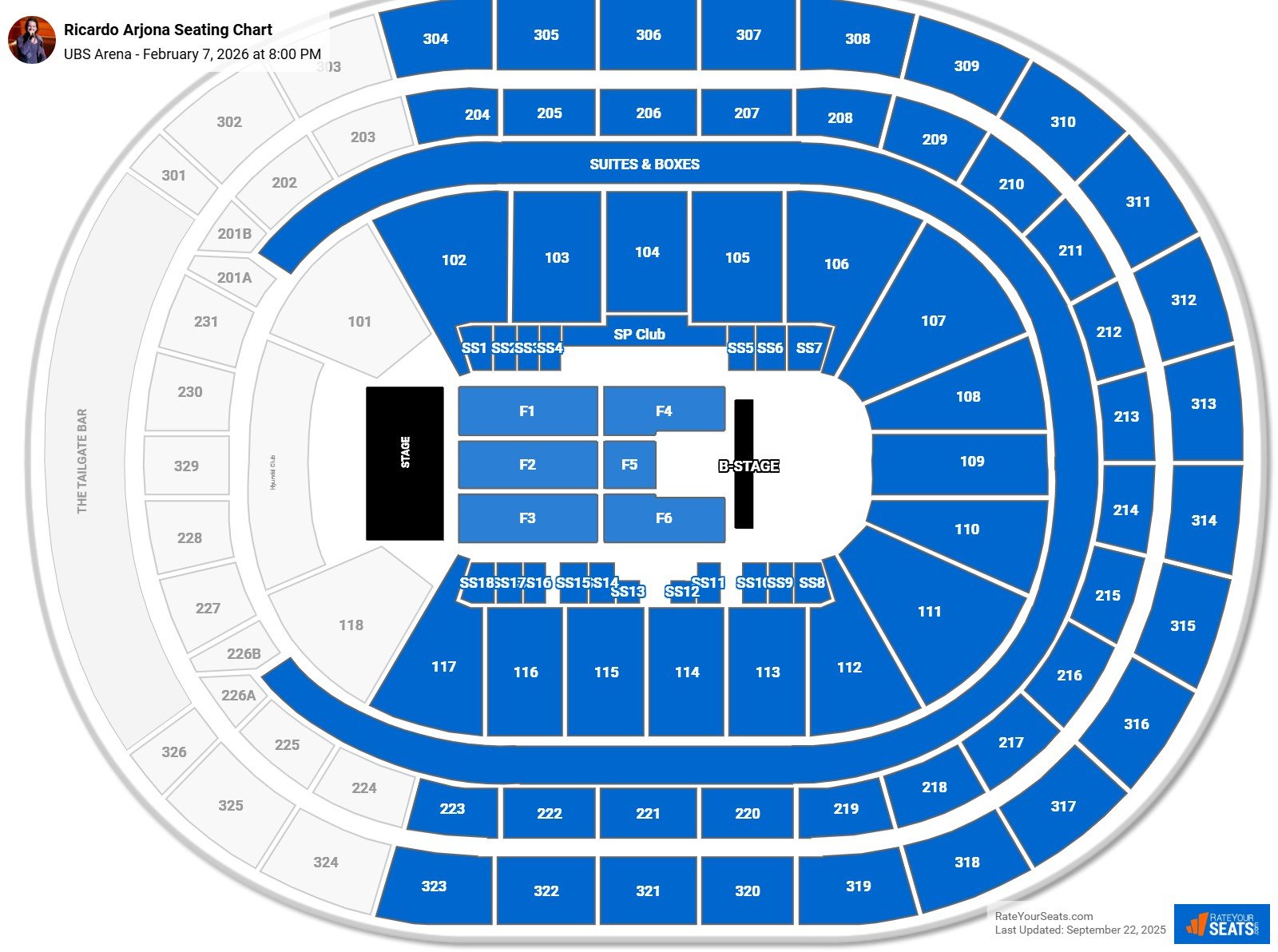 Ricardo Arjona seating chart UBS Arena