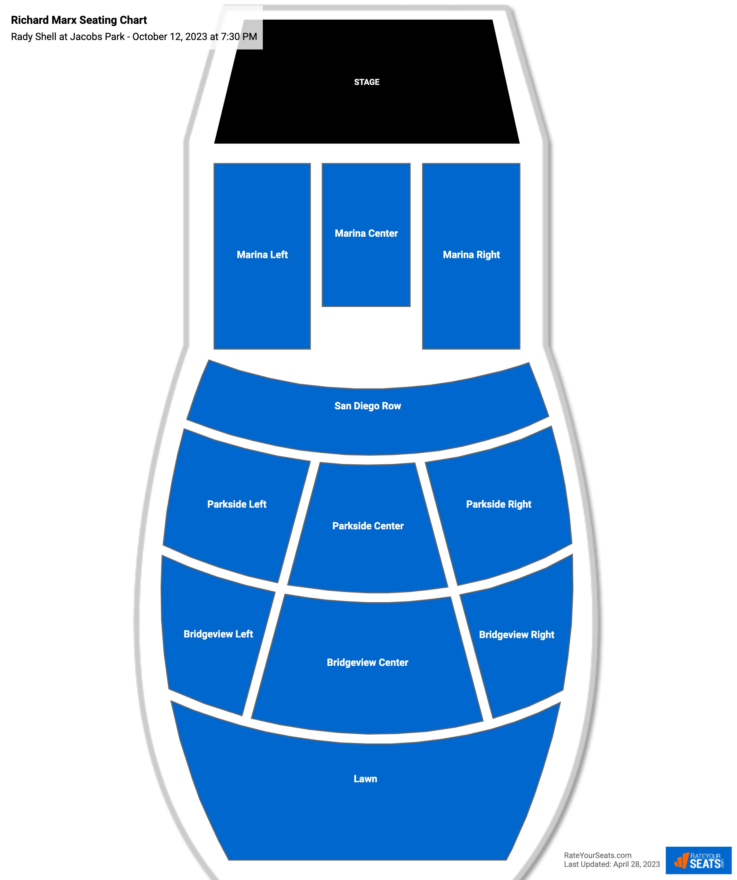 Richard Marx seating chart Rady Shell at Jacobs Park