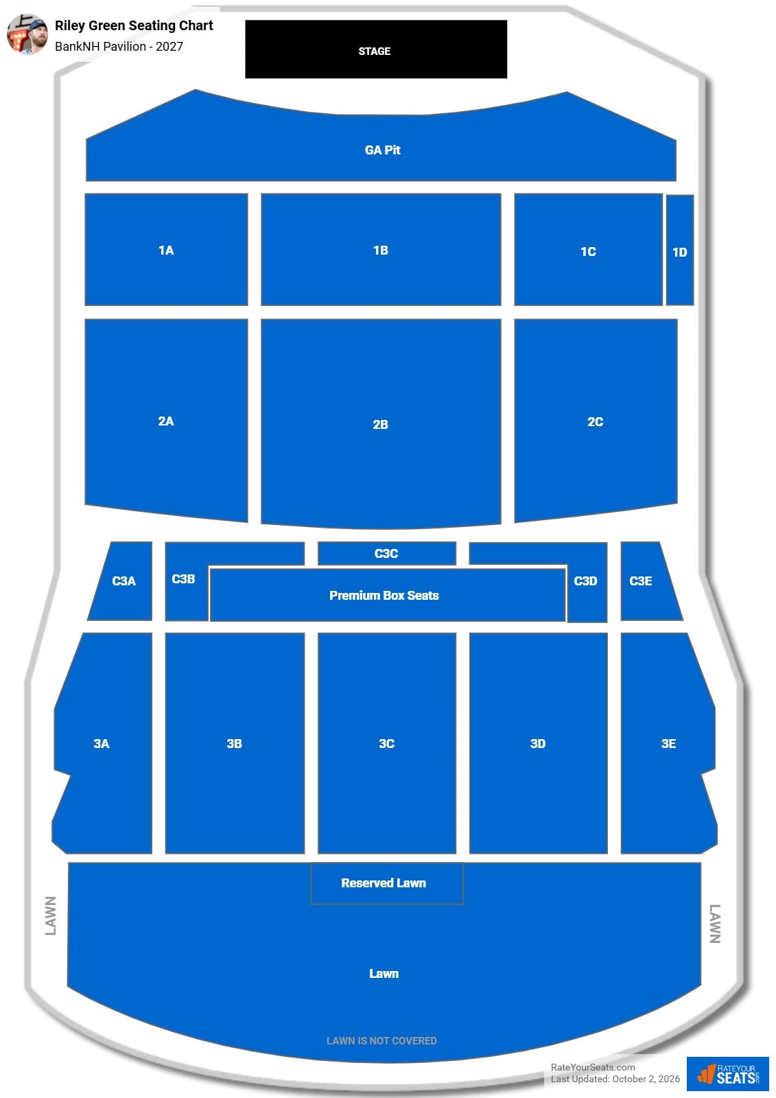 Riley Green Seating Chart at BankNH Pavilion