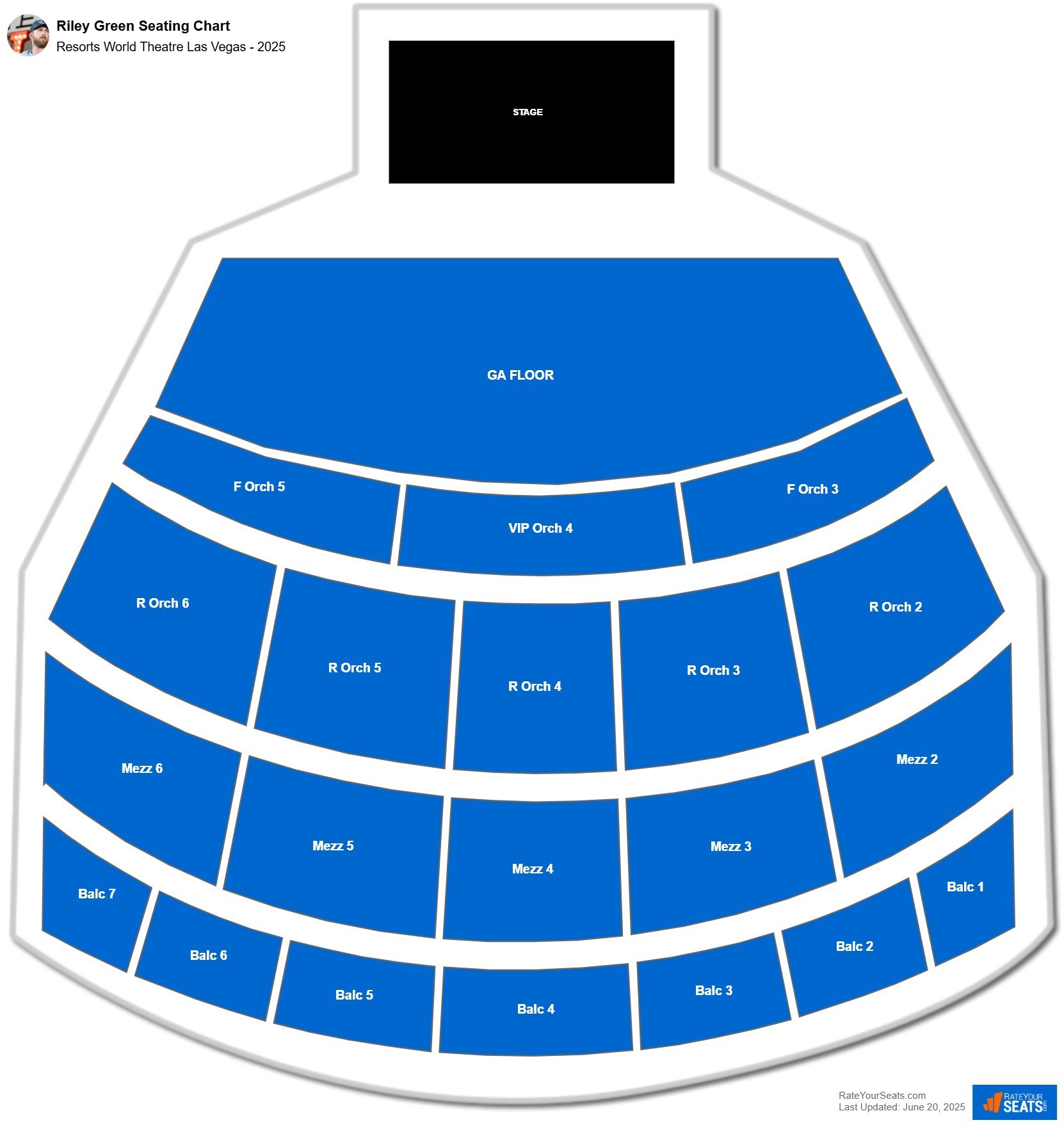 Riley Green seating chart Resorts World Theatre Las Vegas
