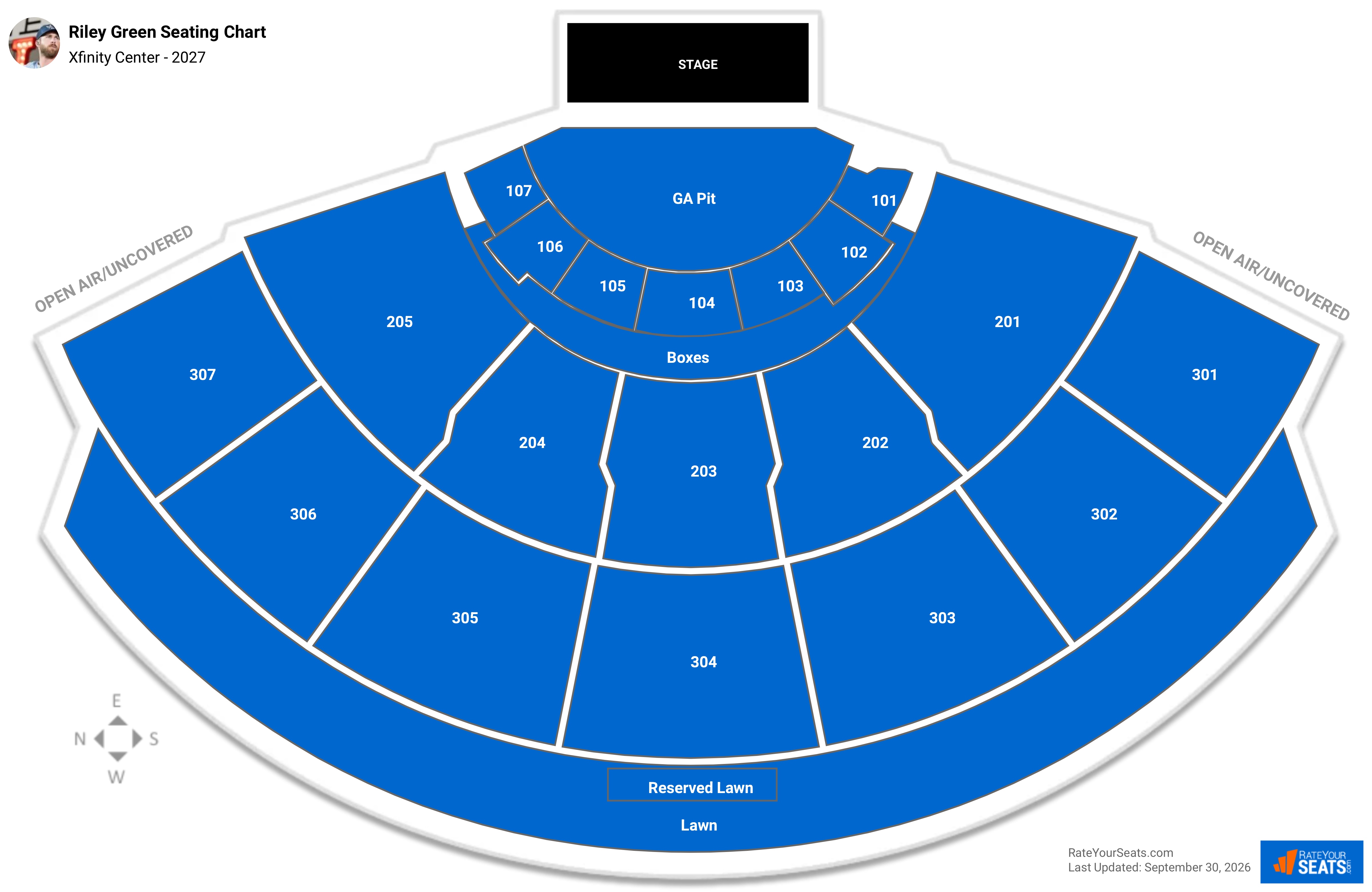 Riley Green Seating Chart at Xfinity Center
