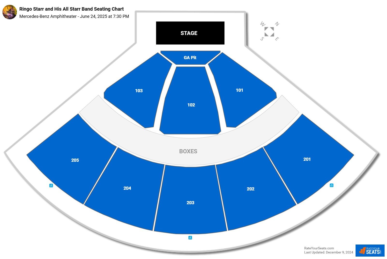 Ringo Starr and His All Starr Band seating chart Mercedes-Benz Amphitheater