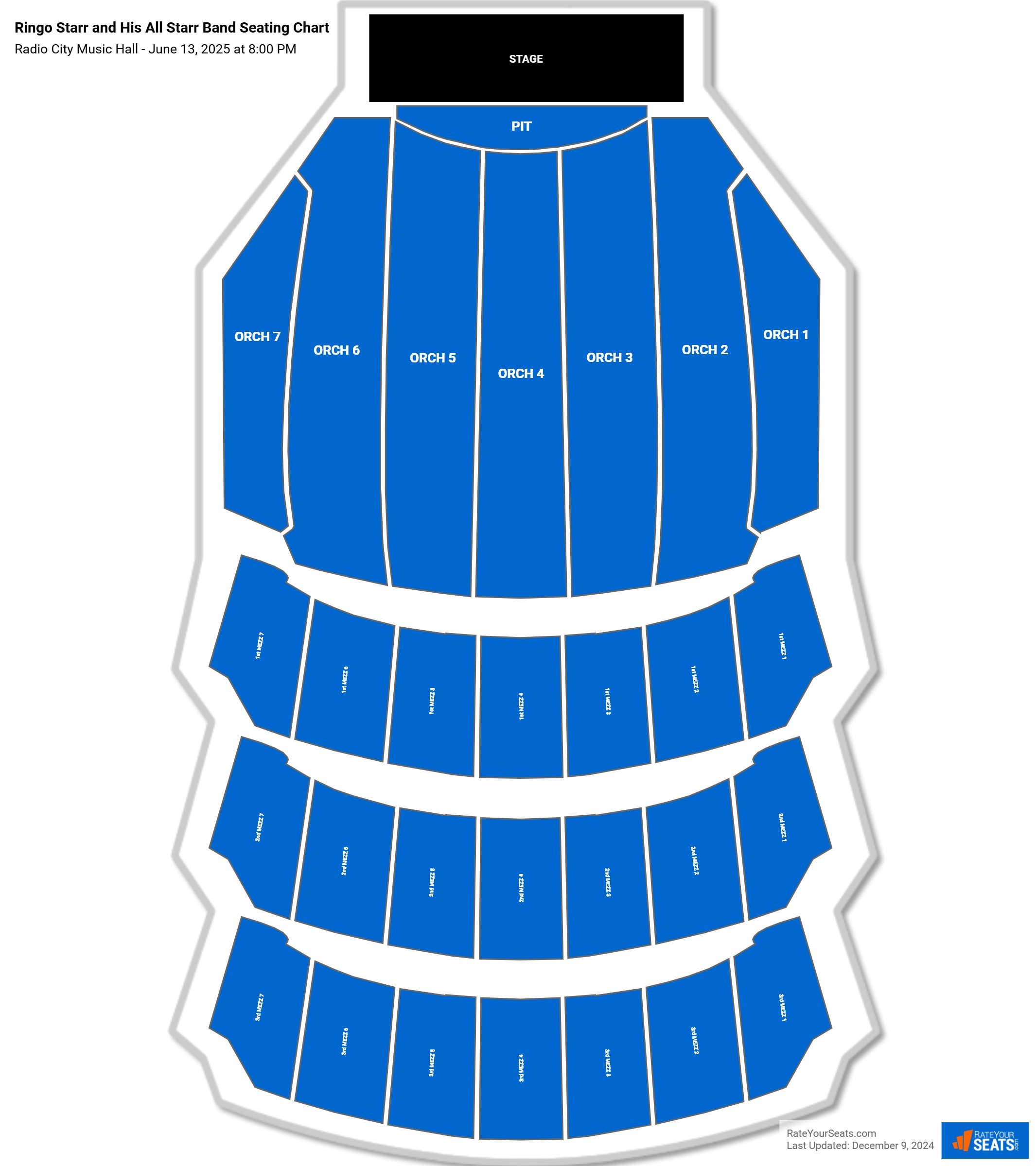 Ringo Starr and His All Starr Band seating chart Radio City Music Hall