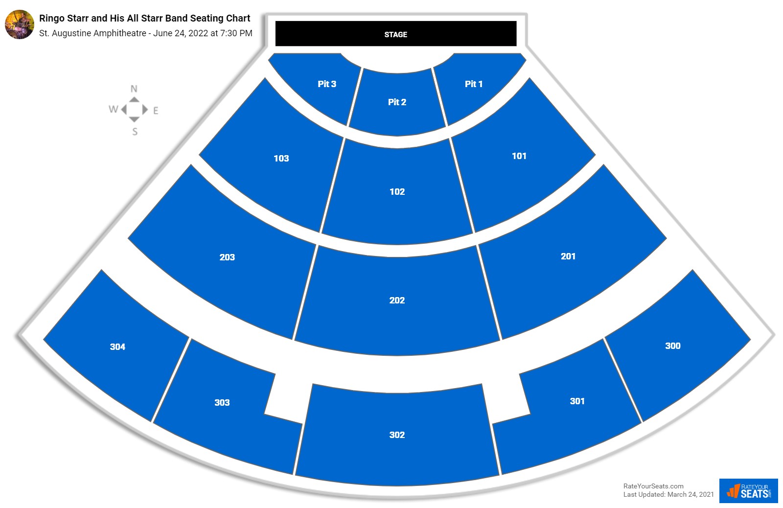 Ringo Starr and His All Starr Band seating chart St. Augustine Amphitheatre