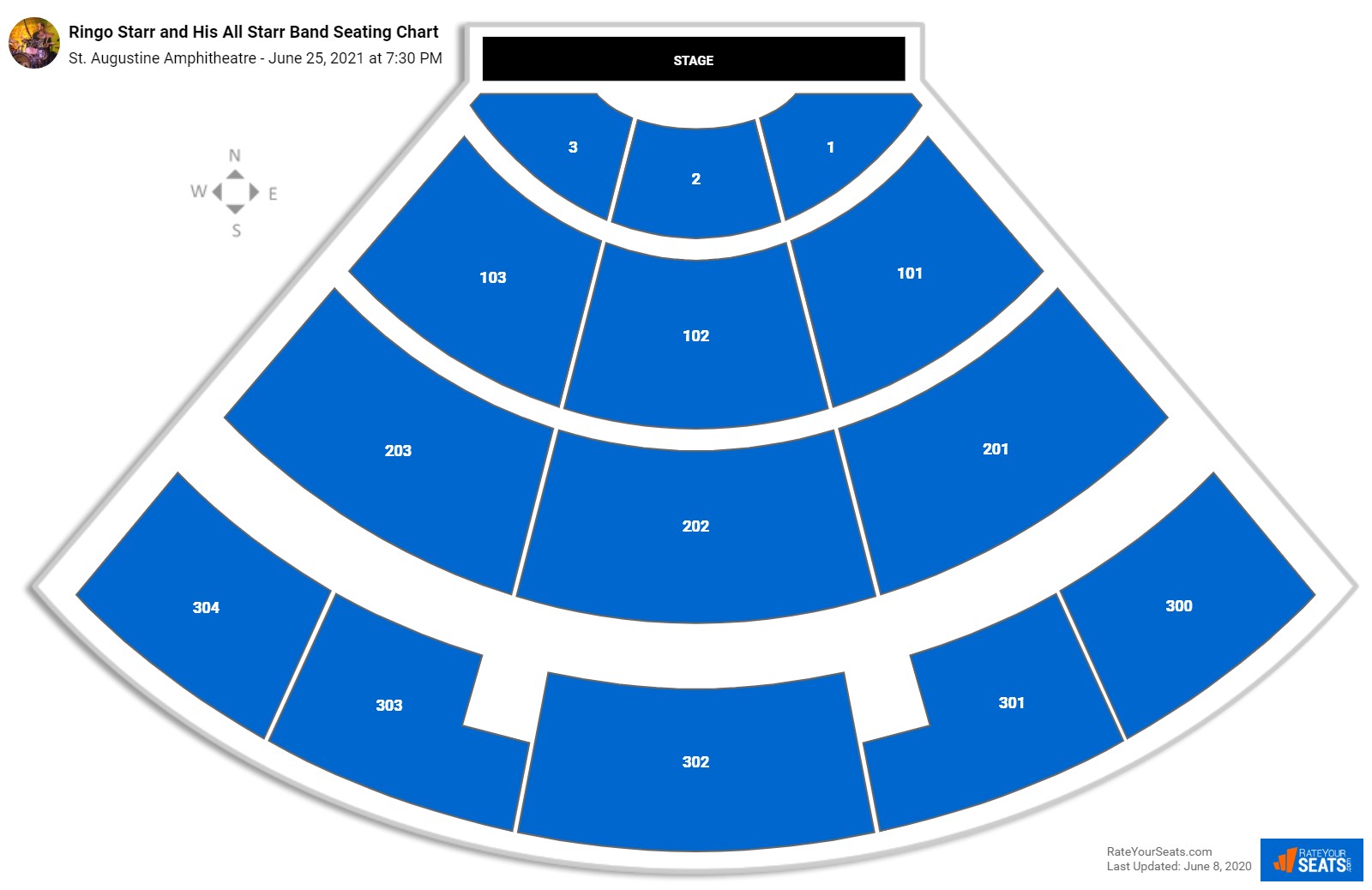 Ringo Starr and His All Starr Band seating chart St. Augustine Amphitheatre