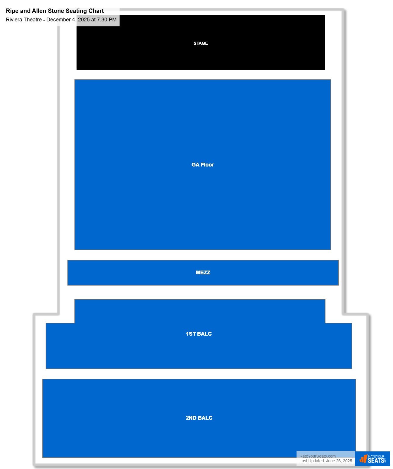 Ripe and Allen Stone seating chart Riviera Theatre