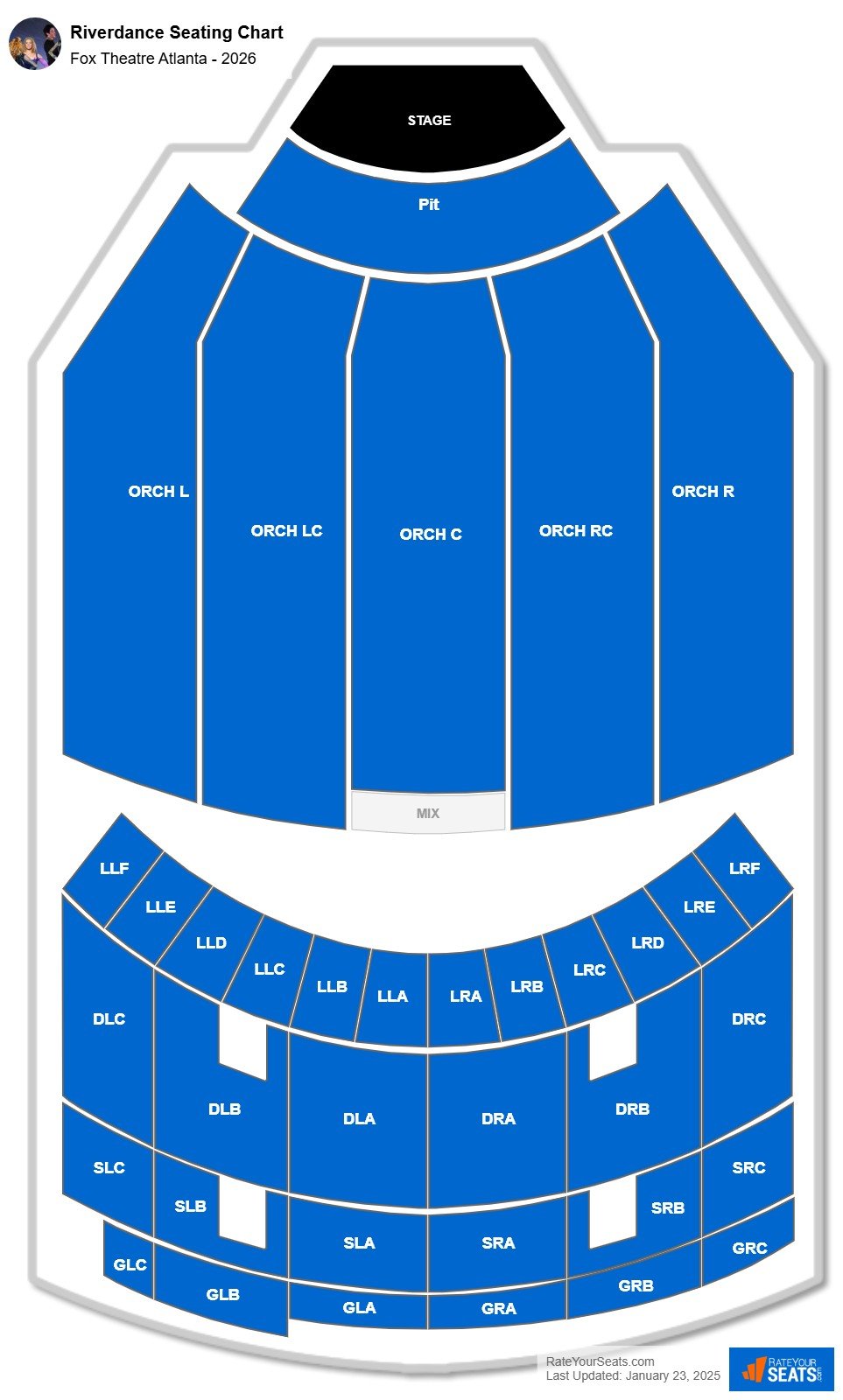 Riverdance seating chart Fox Theatre Atlanta