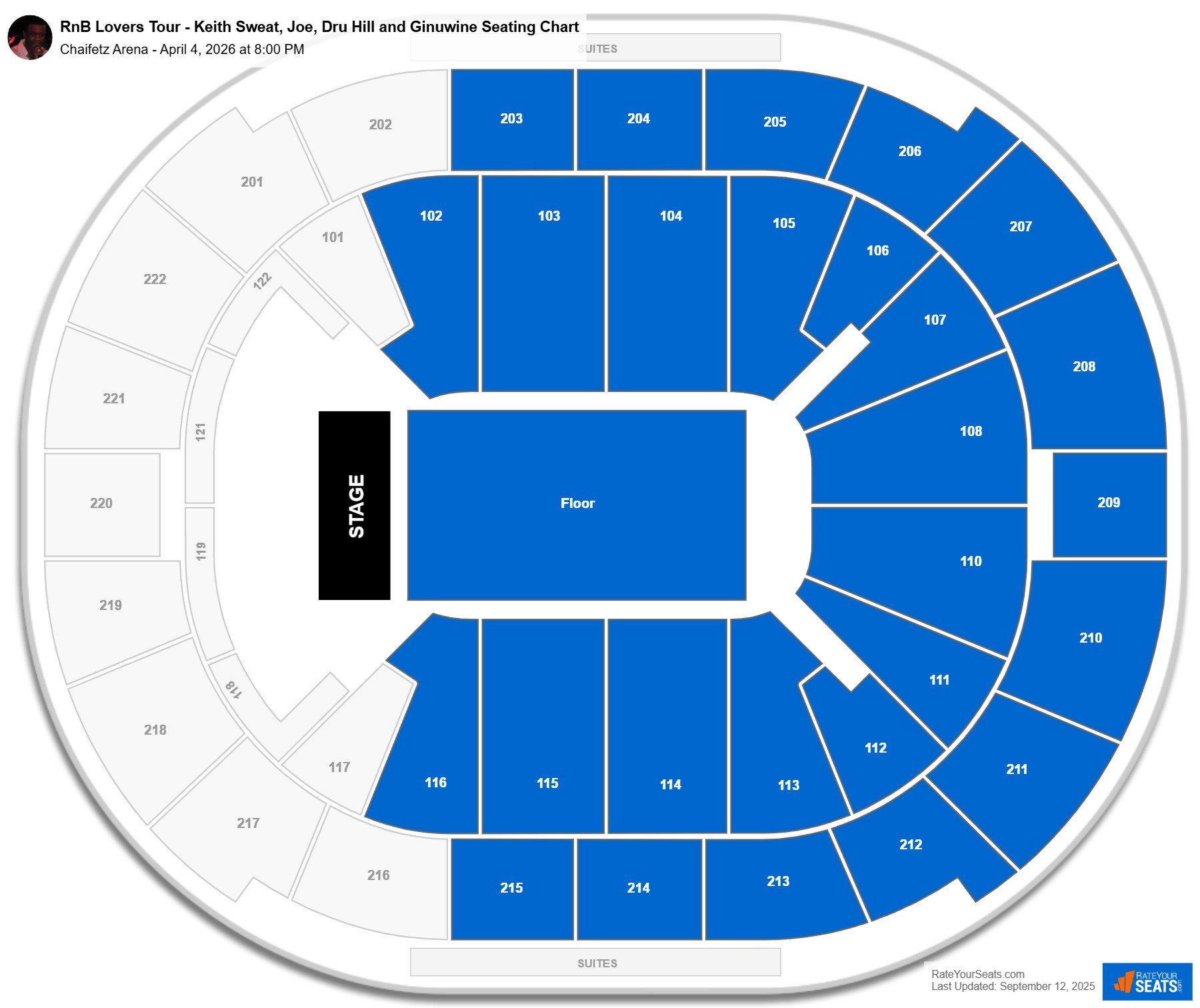 RnB Lovers Tour - Keith Sweat, Joe, Dru Hill and Ginuwine seating chart Chaifetz Arena