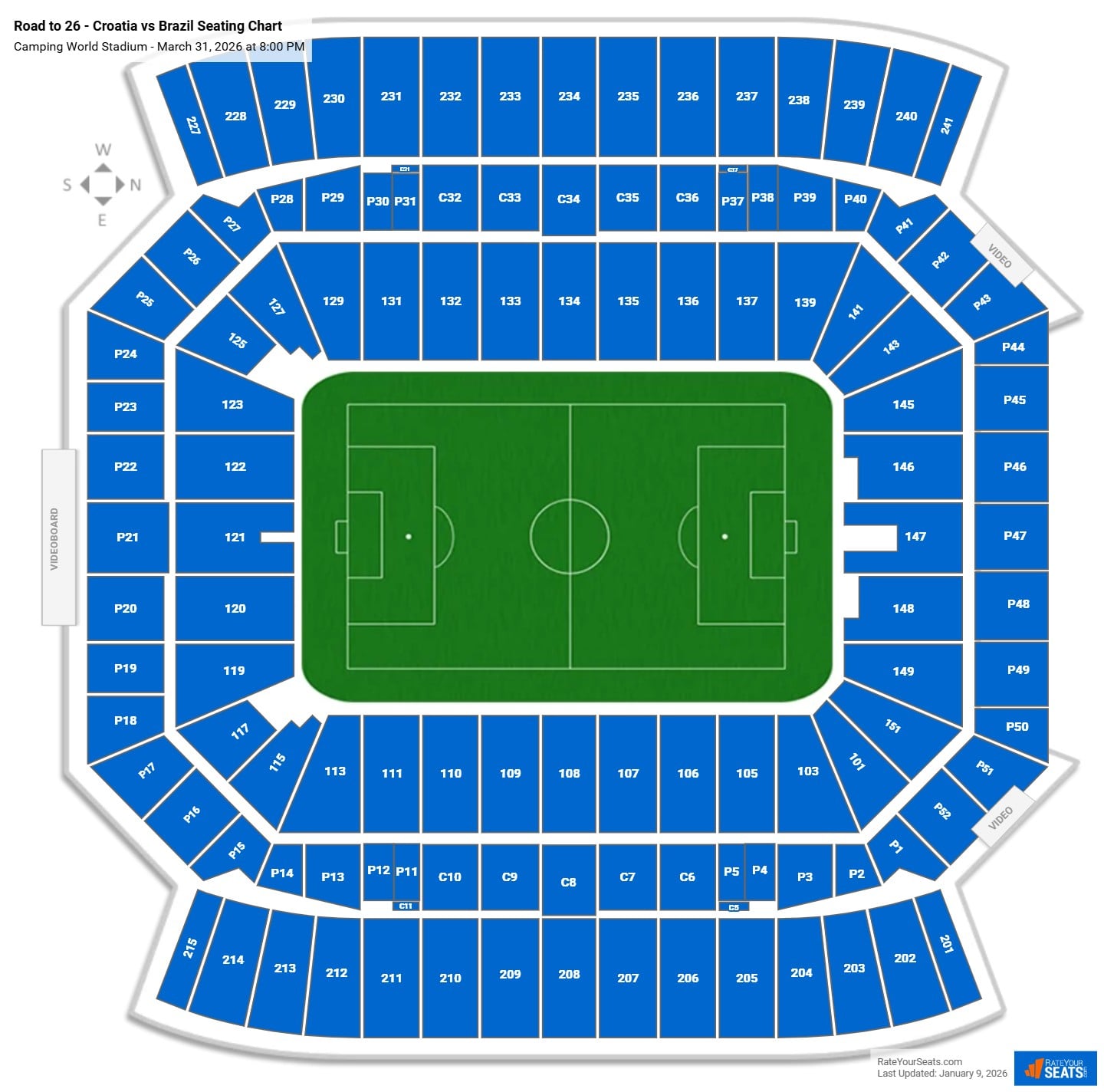 Road to 26 - Croatia vs Brazil seating chart Camping World Stadium