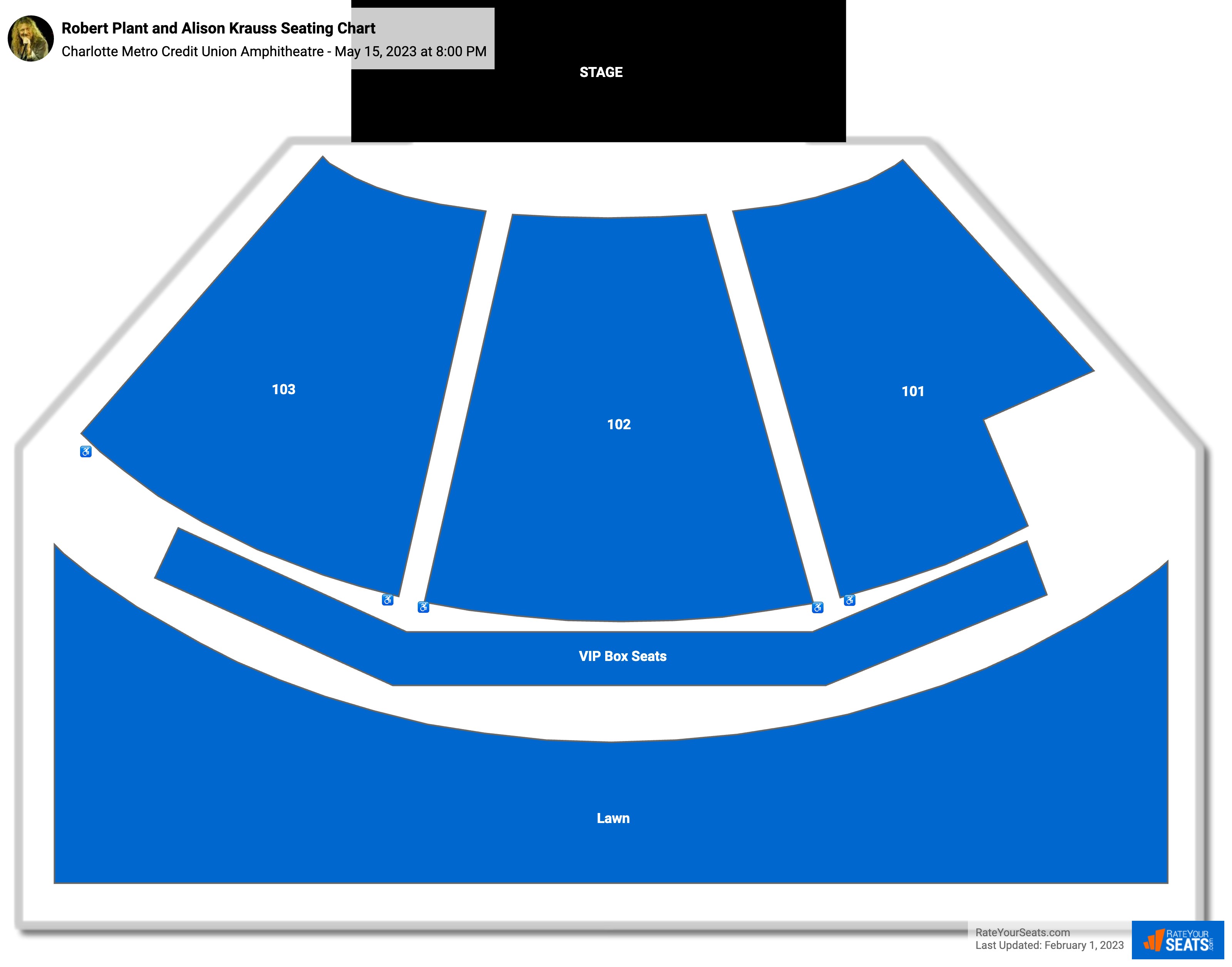 Robert Plant and Alison Krauss seating chart Skyla Credit Union Amphitheatre