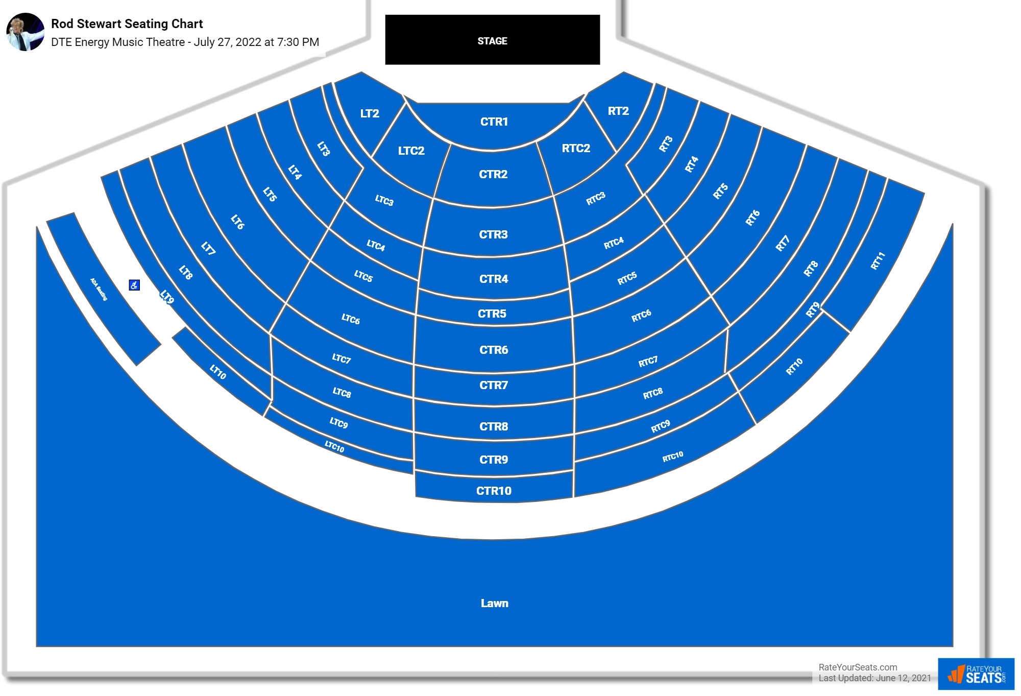 Rod Stewart seating chart DTE Energy Music Theatre