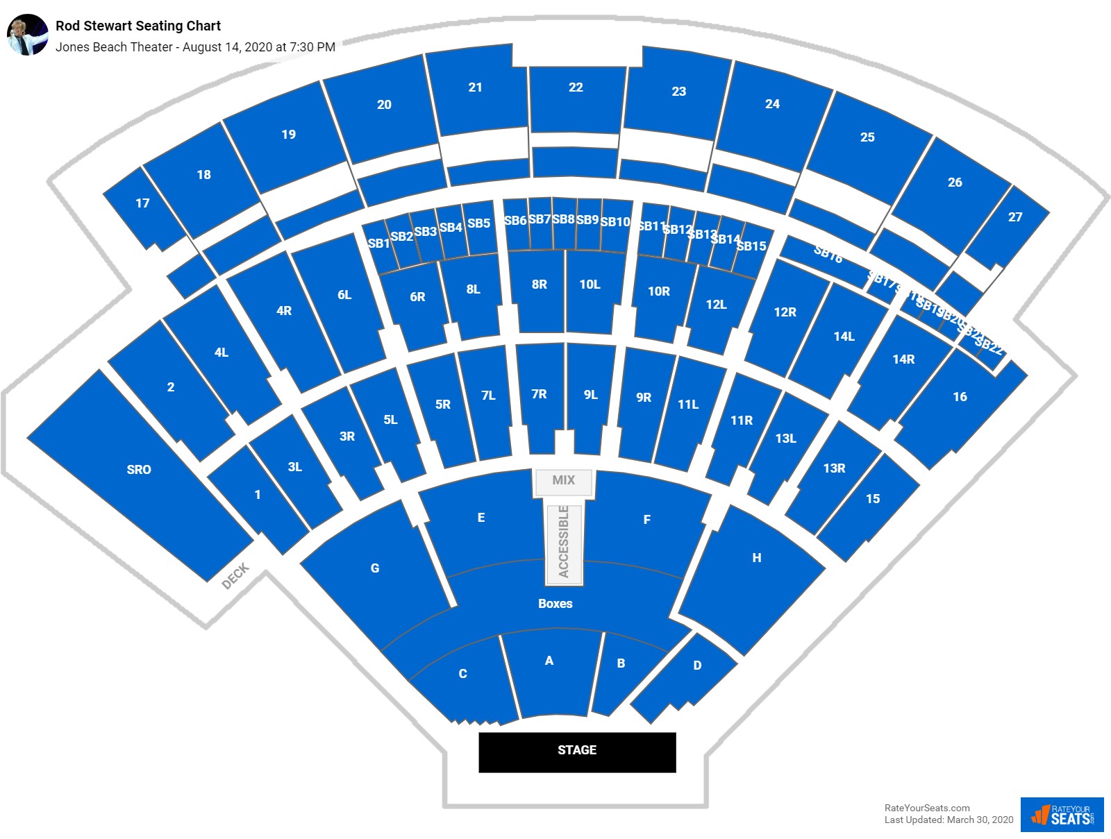 seating chart jones beach