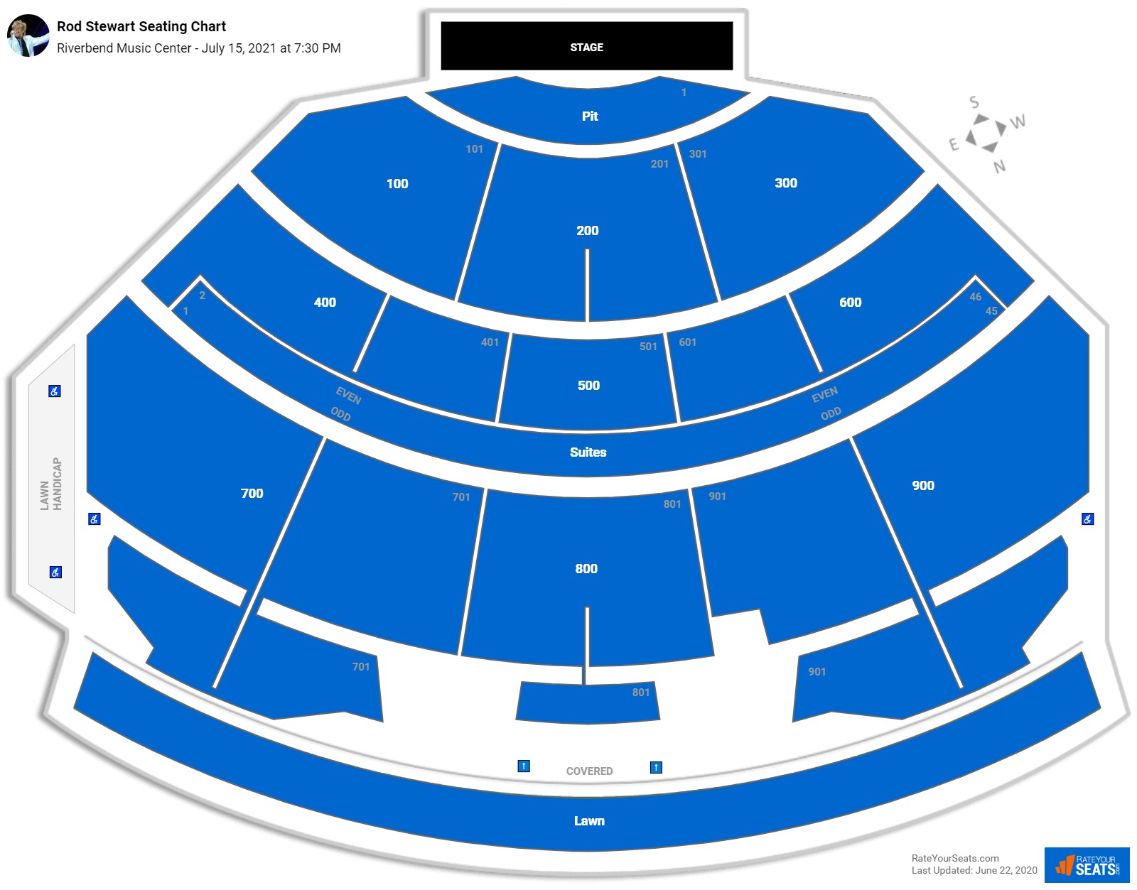Rod Stewart seating chart Riverbend Music Center