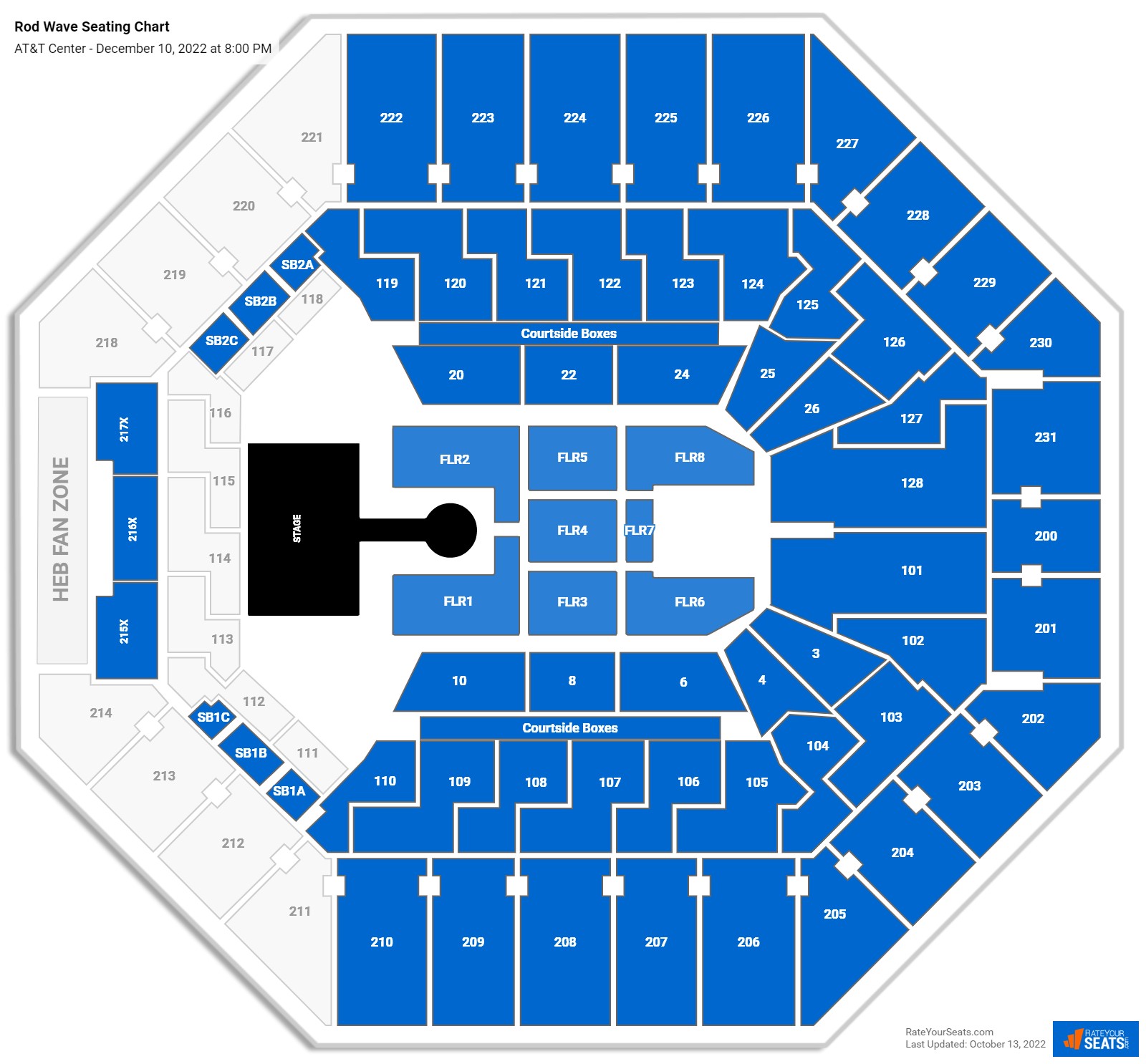 Rod Wave seating chart AT&T Center