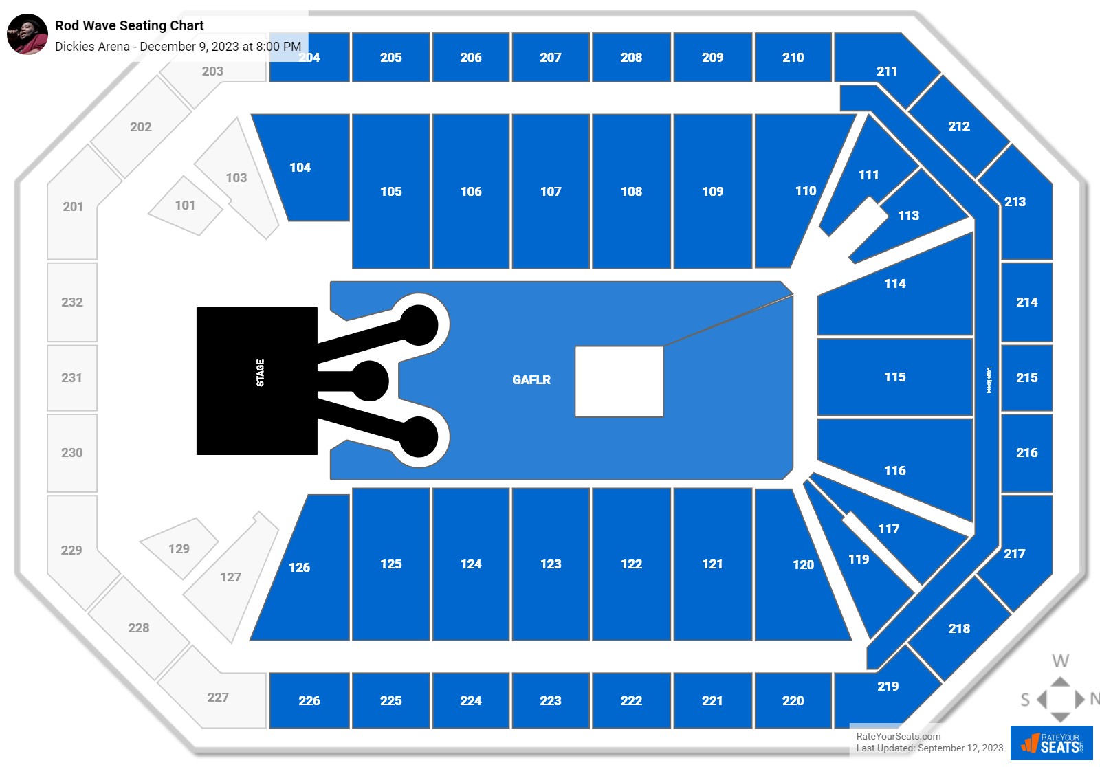 Dickies Arena Concert Seating Chart