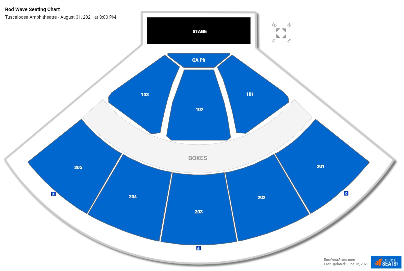 Rod Wave seating chart Tuscaloosa Amphitheatre