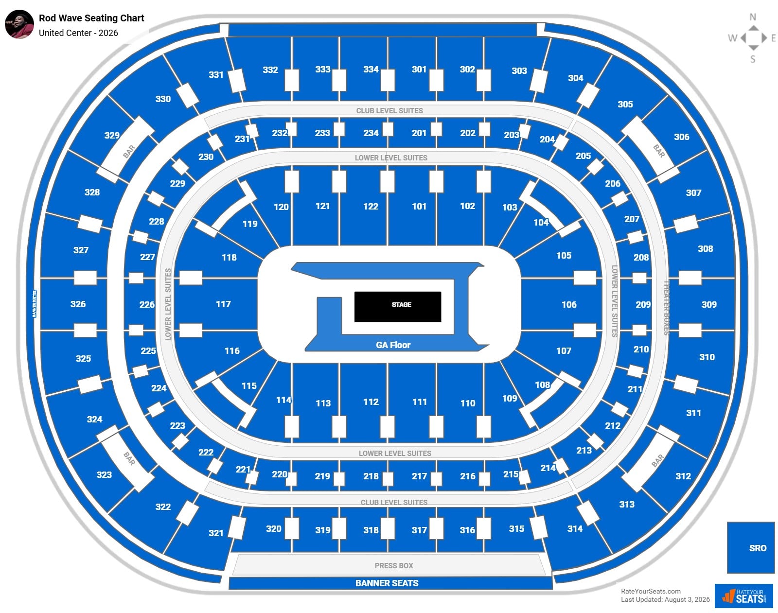 Rod Wave Seating Chart at United Center