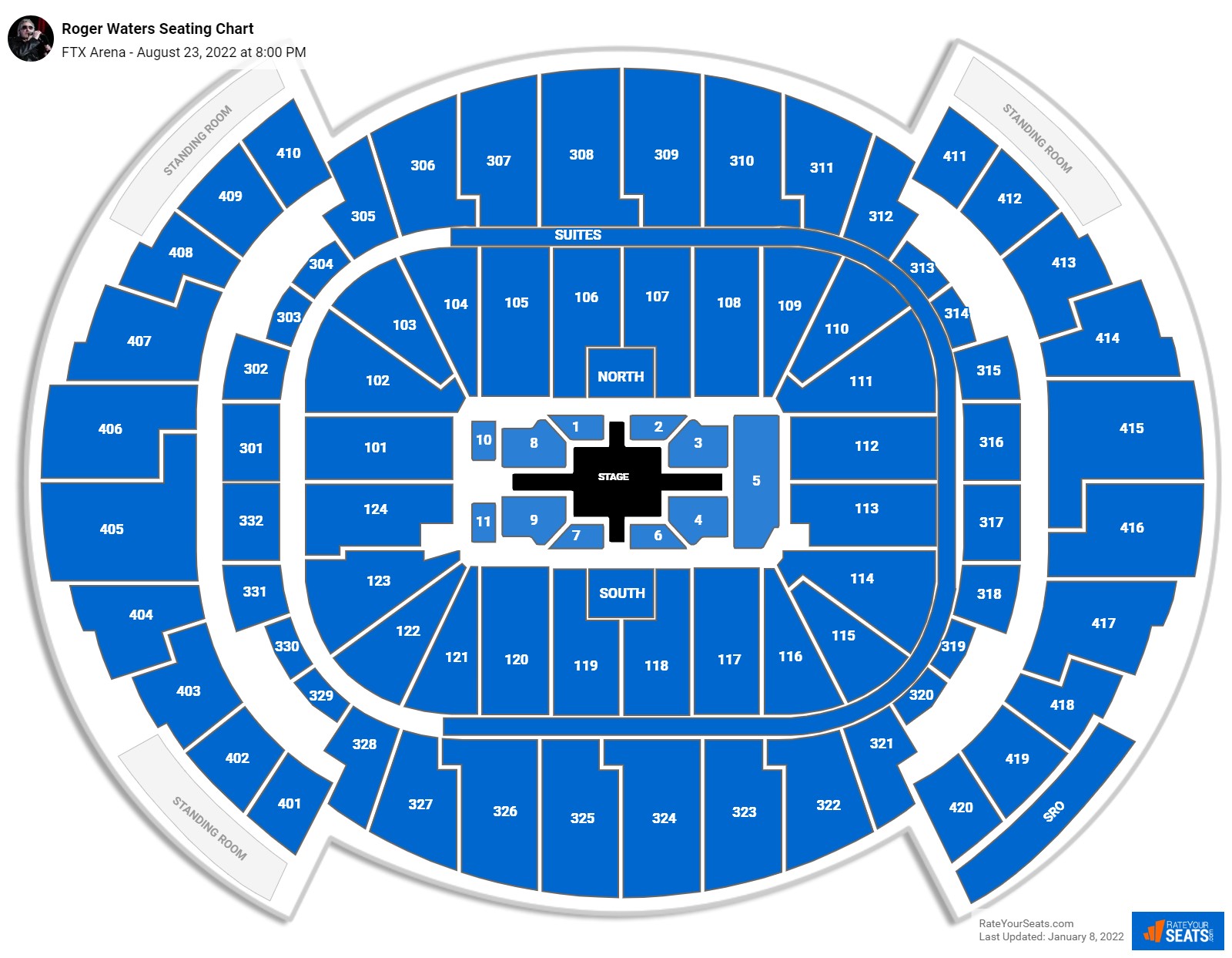 Roger Waters seating chart FTX Arena