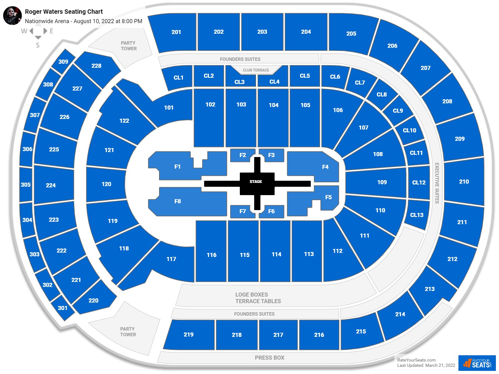 Roger Waters seating chart Nationwide Arena