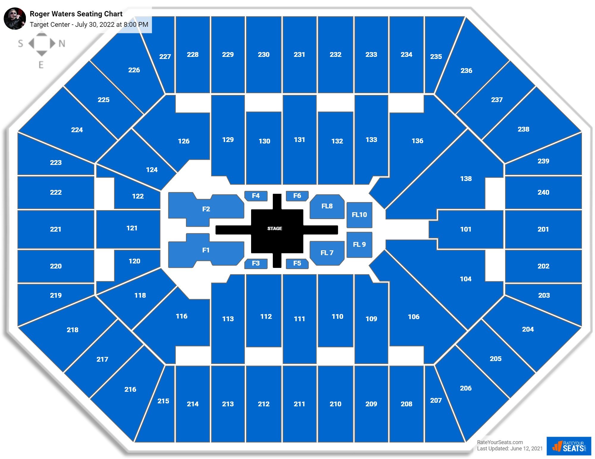 Roger Waters seating chart Target Center
