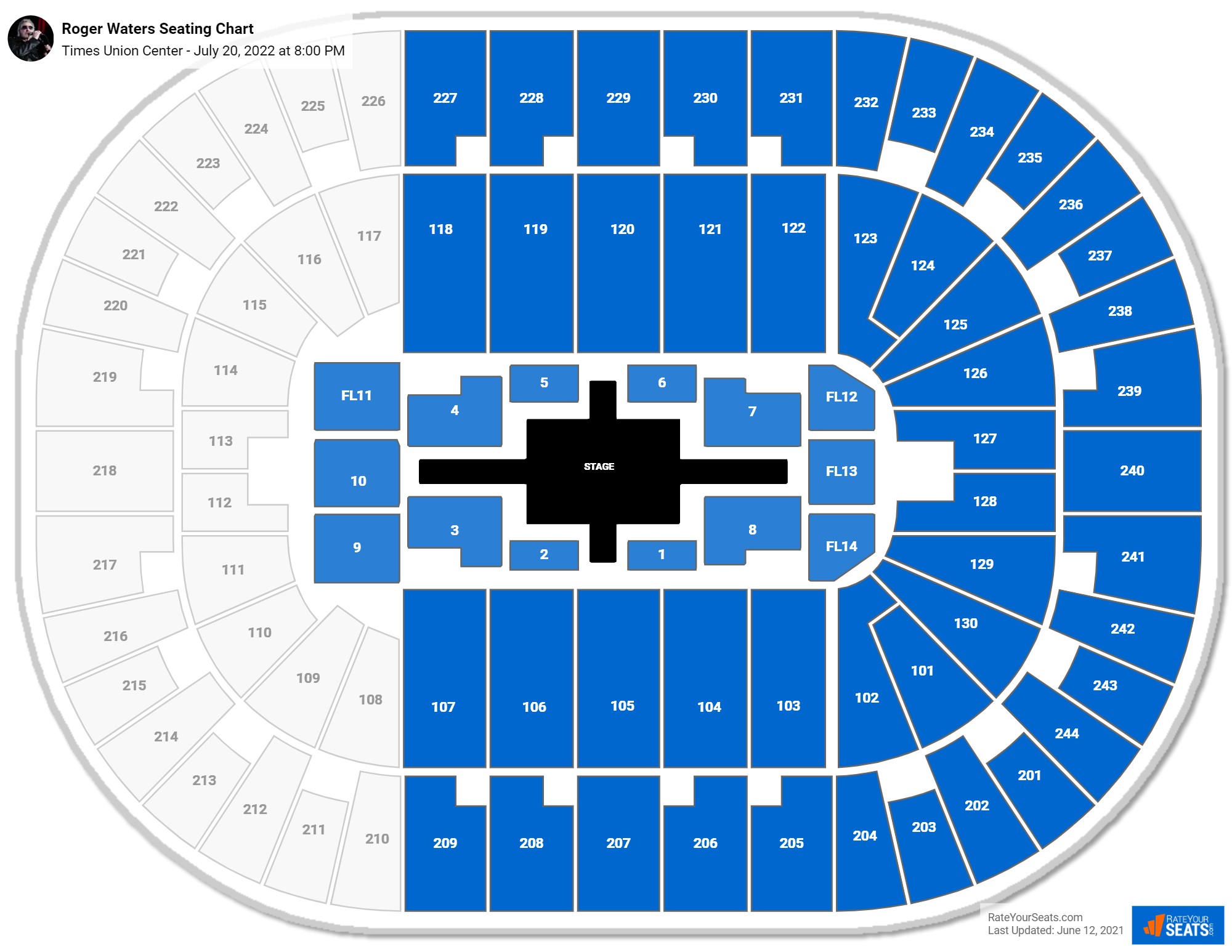 Roger Waters seating chart MVP Arena