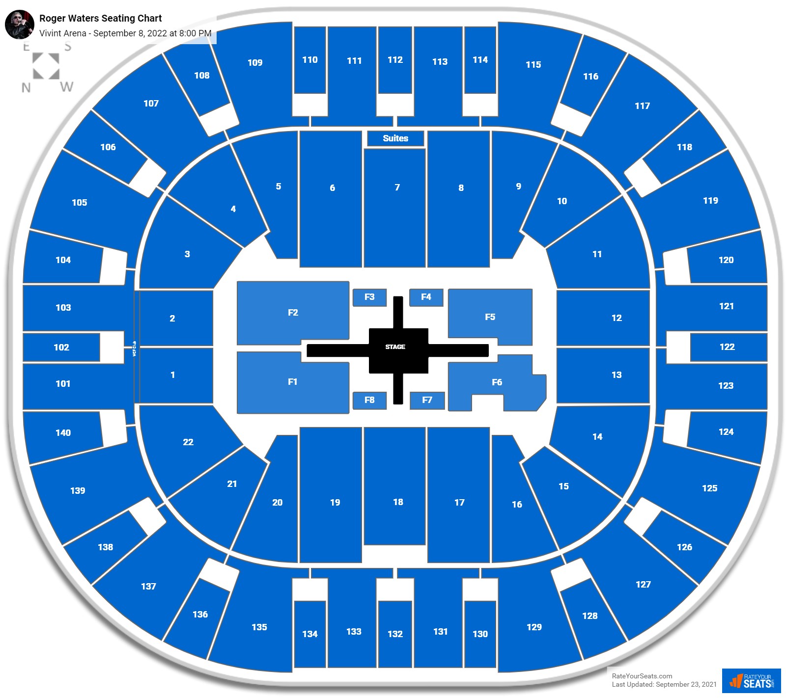 Roger Waters seating chart Vivint Arena
