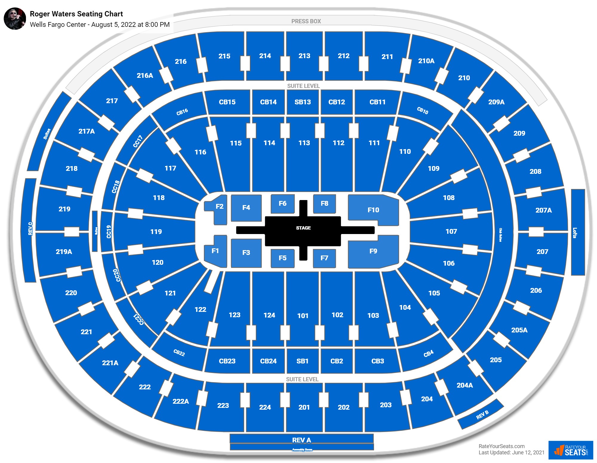 Roger Waters seating chart Wells Fargo Center