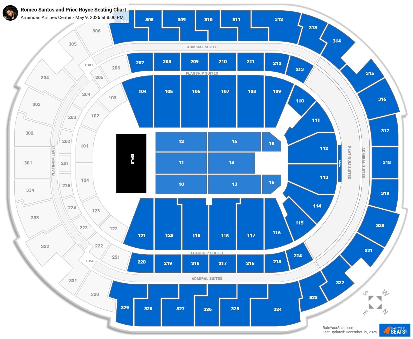 Romeo Santos and Price Royce seating chart American Airlines Center