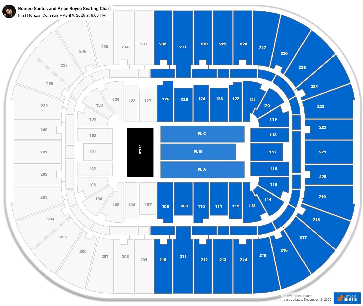 Romeo Santos and Price Royce seating chart First Horizon Coliseum