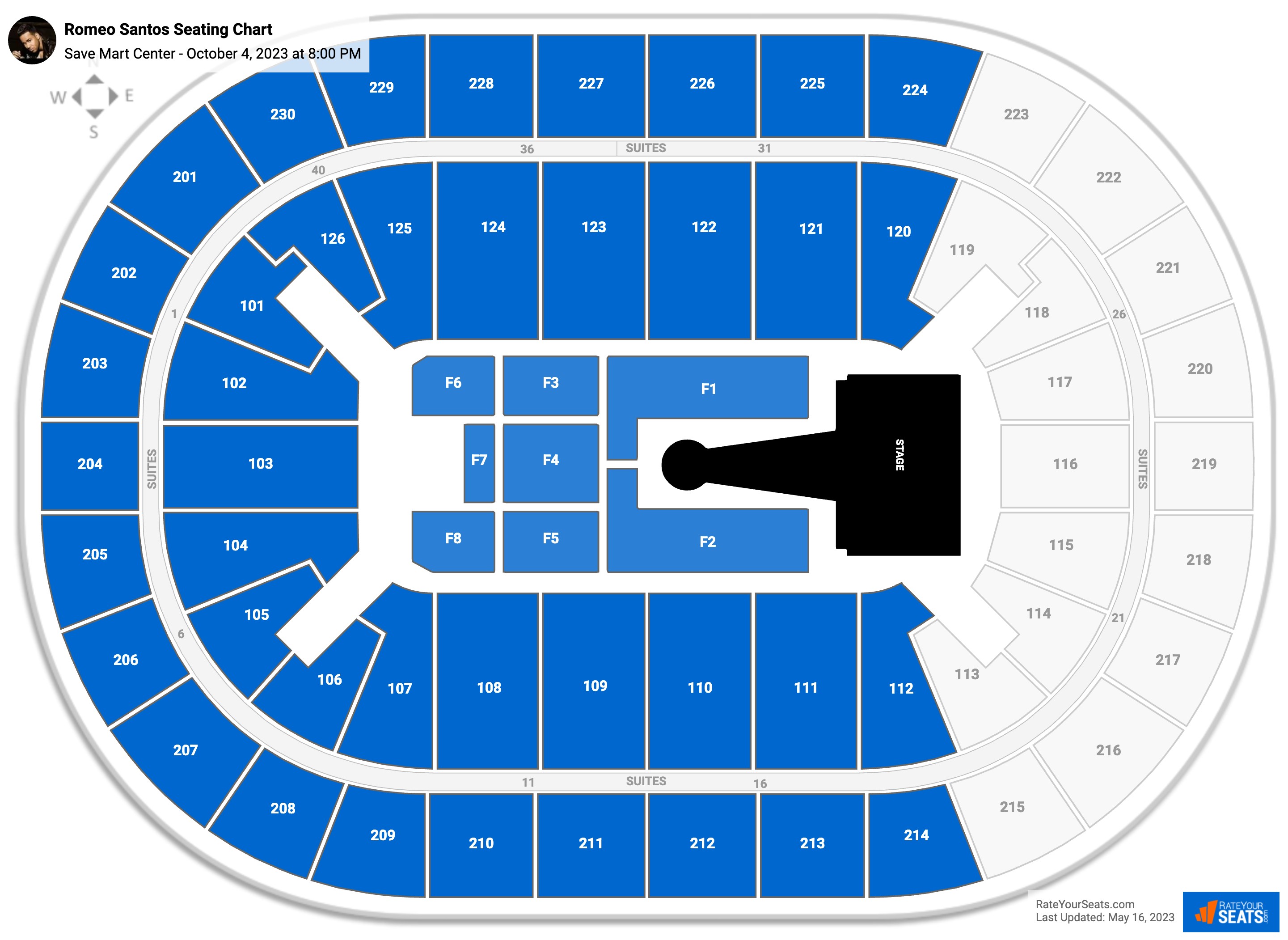 Romeo Santos seating chart Save Mart Center