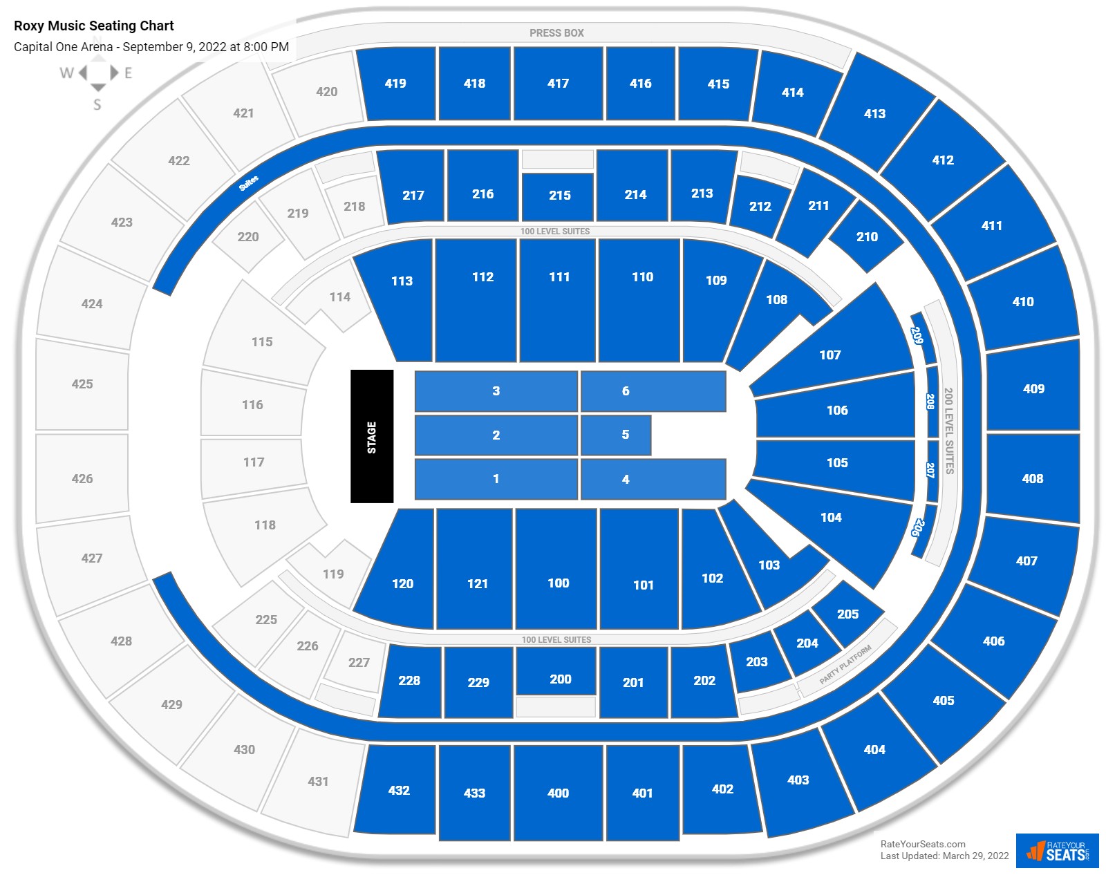 Roxy Music seating chart Capital One Arena