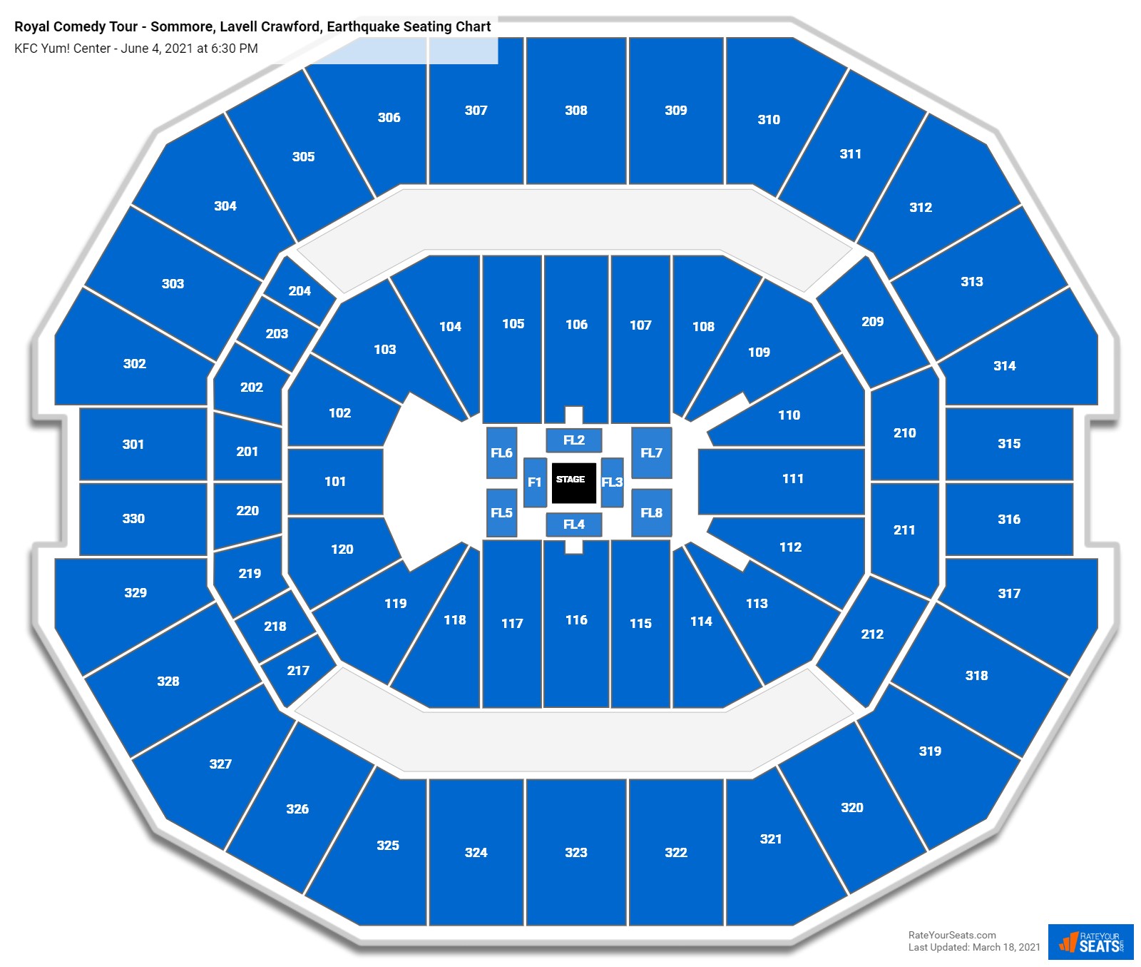 Royal Comedy Tour - Sommore, Lavell Crawford, Earthquake seating chart KFC Yum! Center