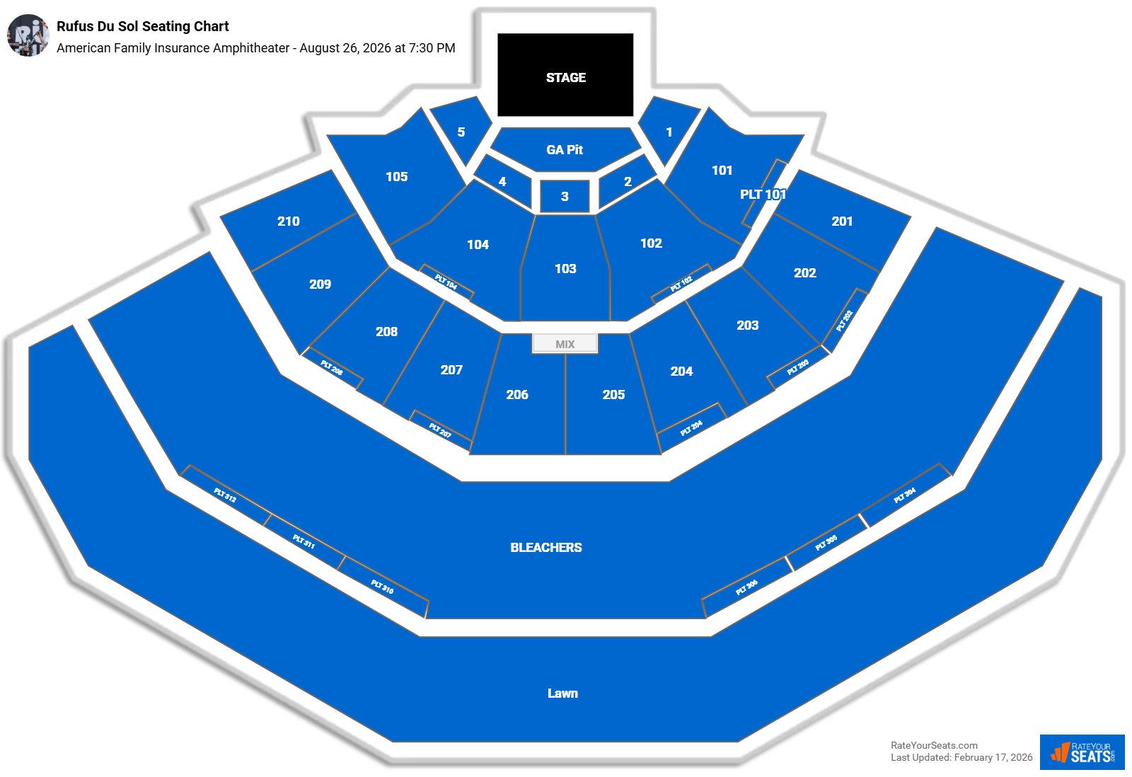Rufus Du Sol seating chart American Family Insurance Amphitheater