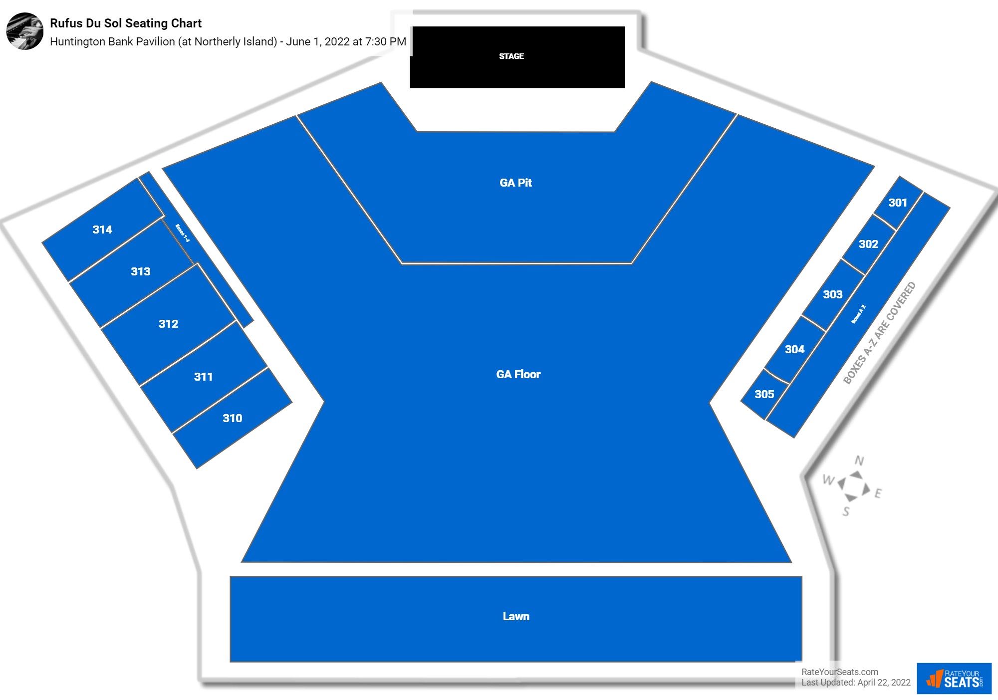 Rufus Du Sol seating chart Huntington Bank Pavilion (at Northerly Island)