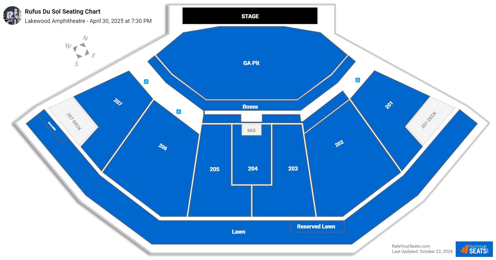 Rufus Du Sol seating chart Lakewood Amphitheatre