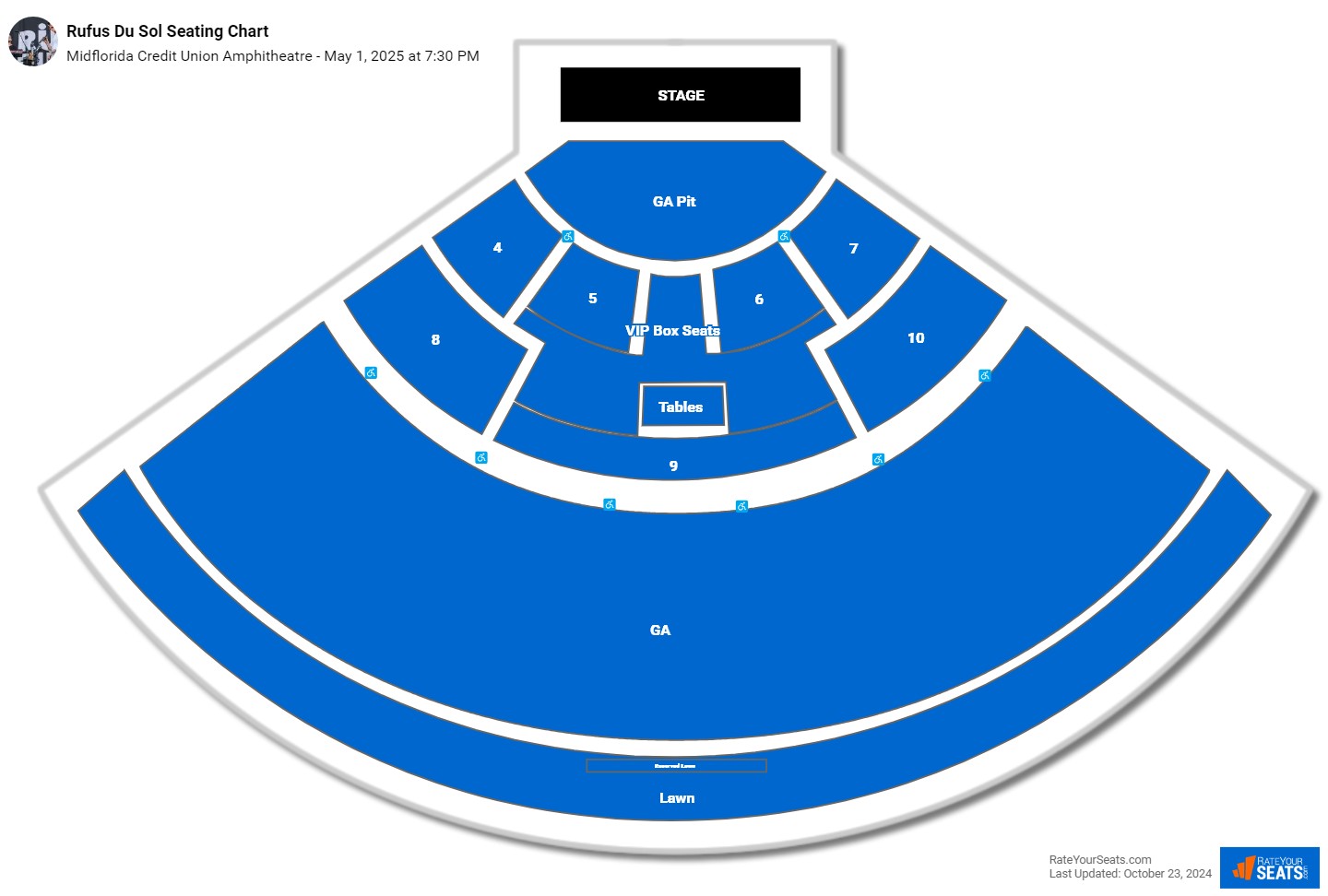 Rufus Du Sol seating chart Midflorida Credit Union Amphitheatre