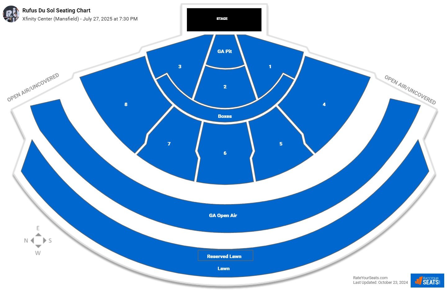 Rufus Du Sol seating chart Xfinity Center (Mansfield)