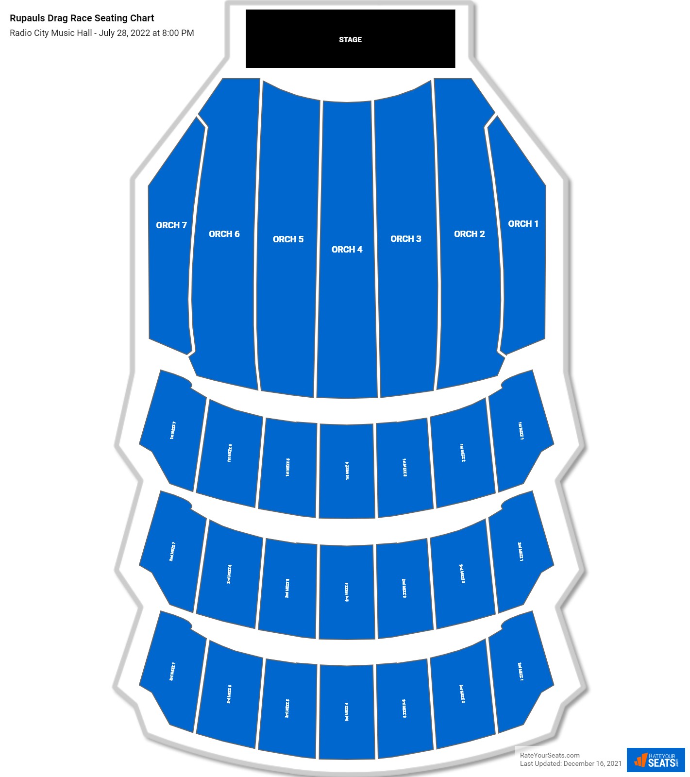 Rupauls Drag Race seating chart Radio City Music Hall