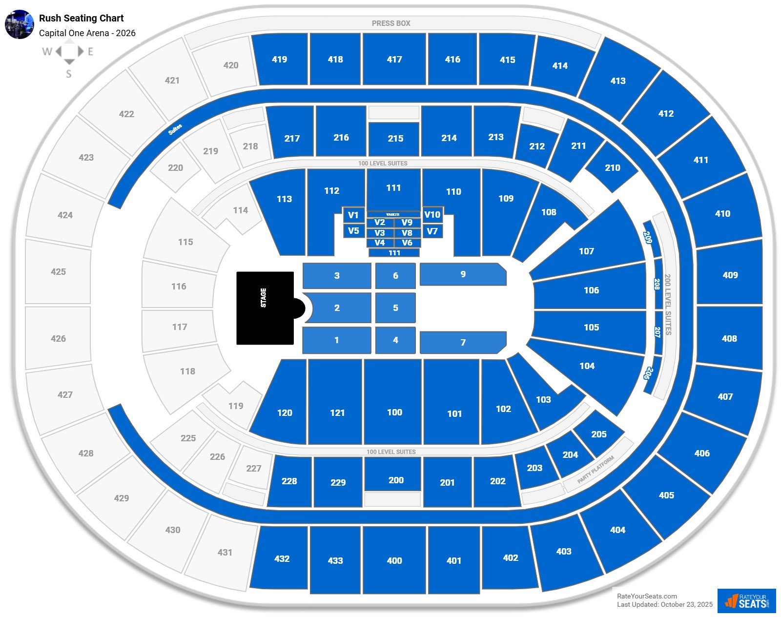 Rush seating chart Capital One Arena