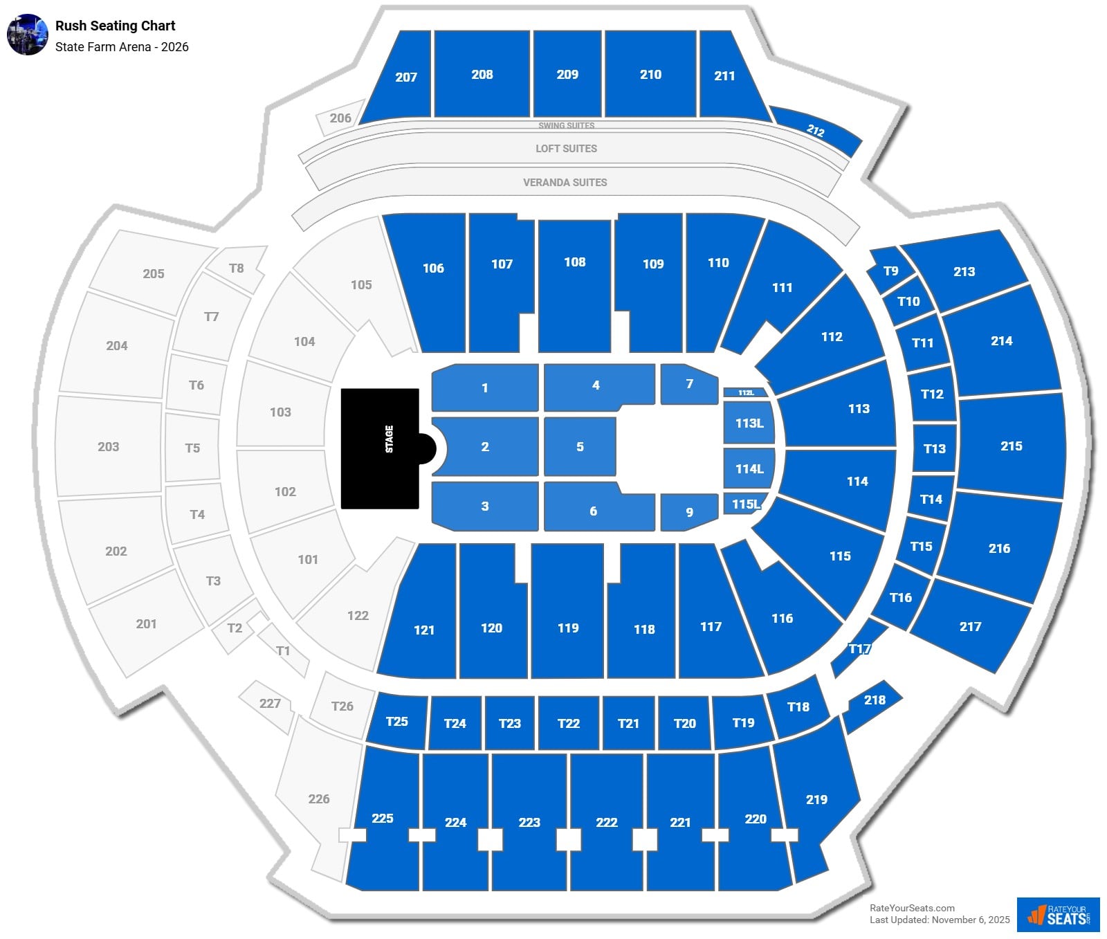 Rush seating chart State Farm Arena
