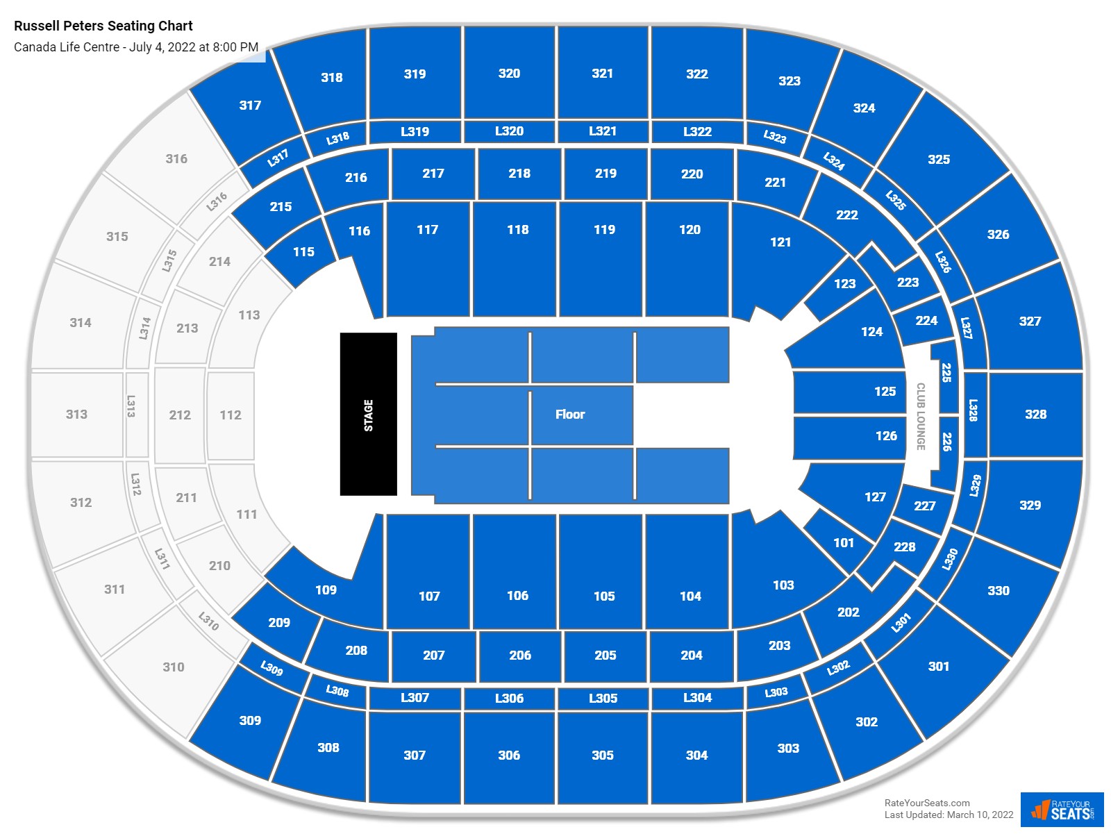 Russell Peters seating chart Canada Life Centre