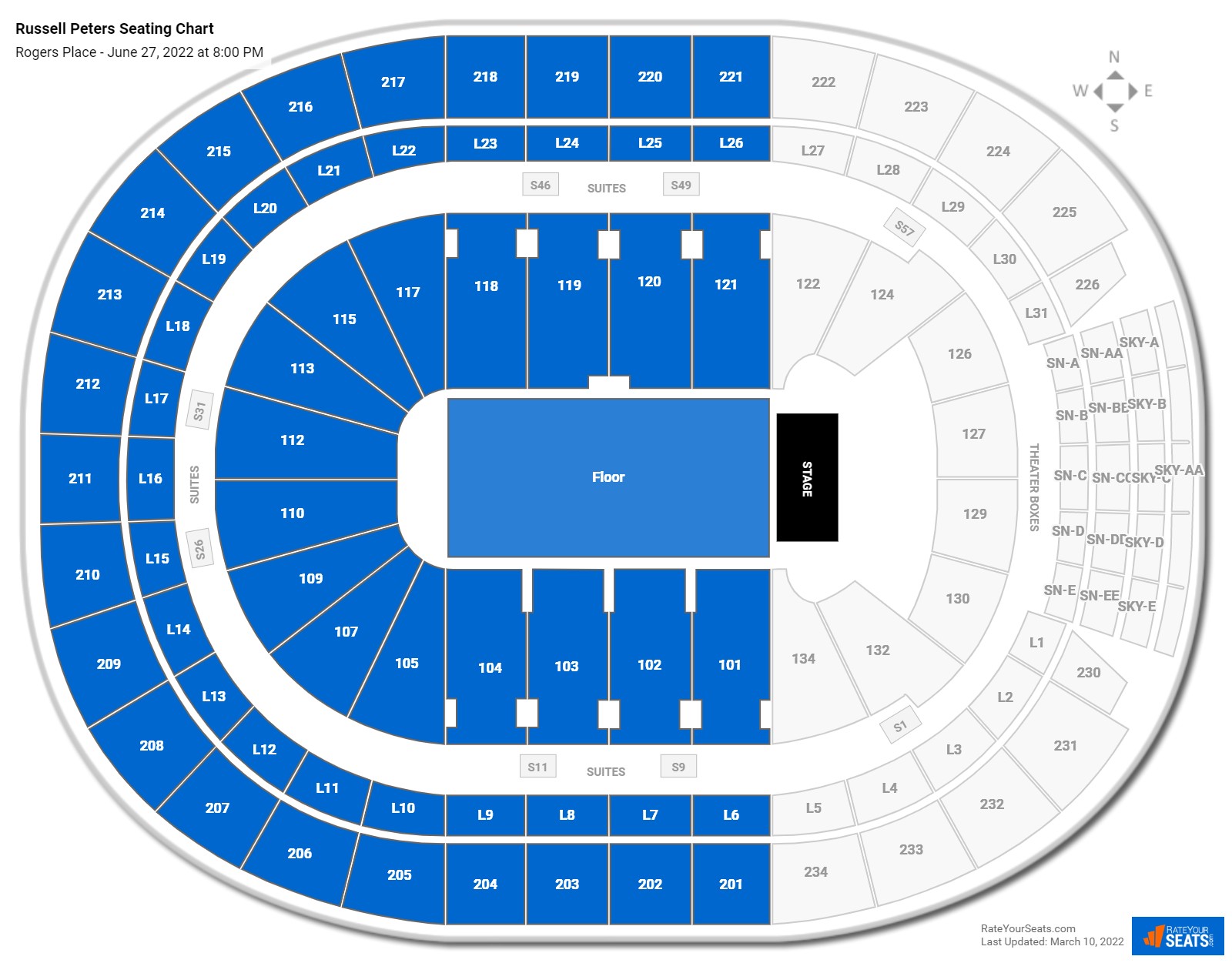Russell Peters seating chart Rogers Place