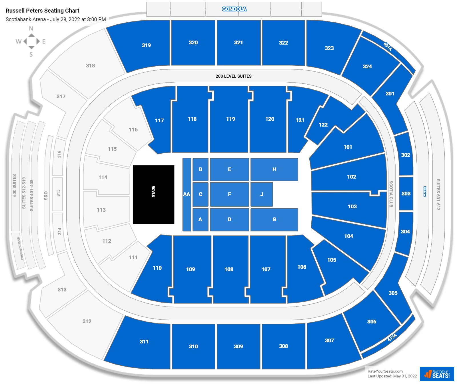 Russell Peters seating chart Scotiabank Arena