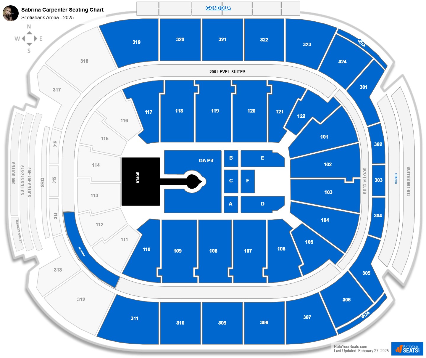 Sabrina Carpenter seating chart Scotiabank Arena