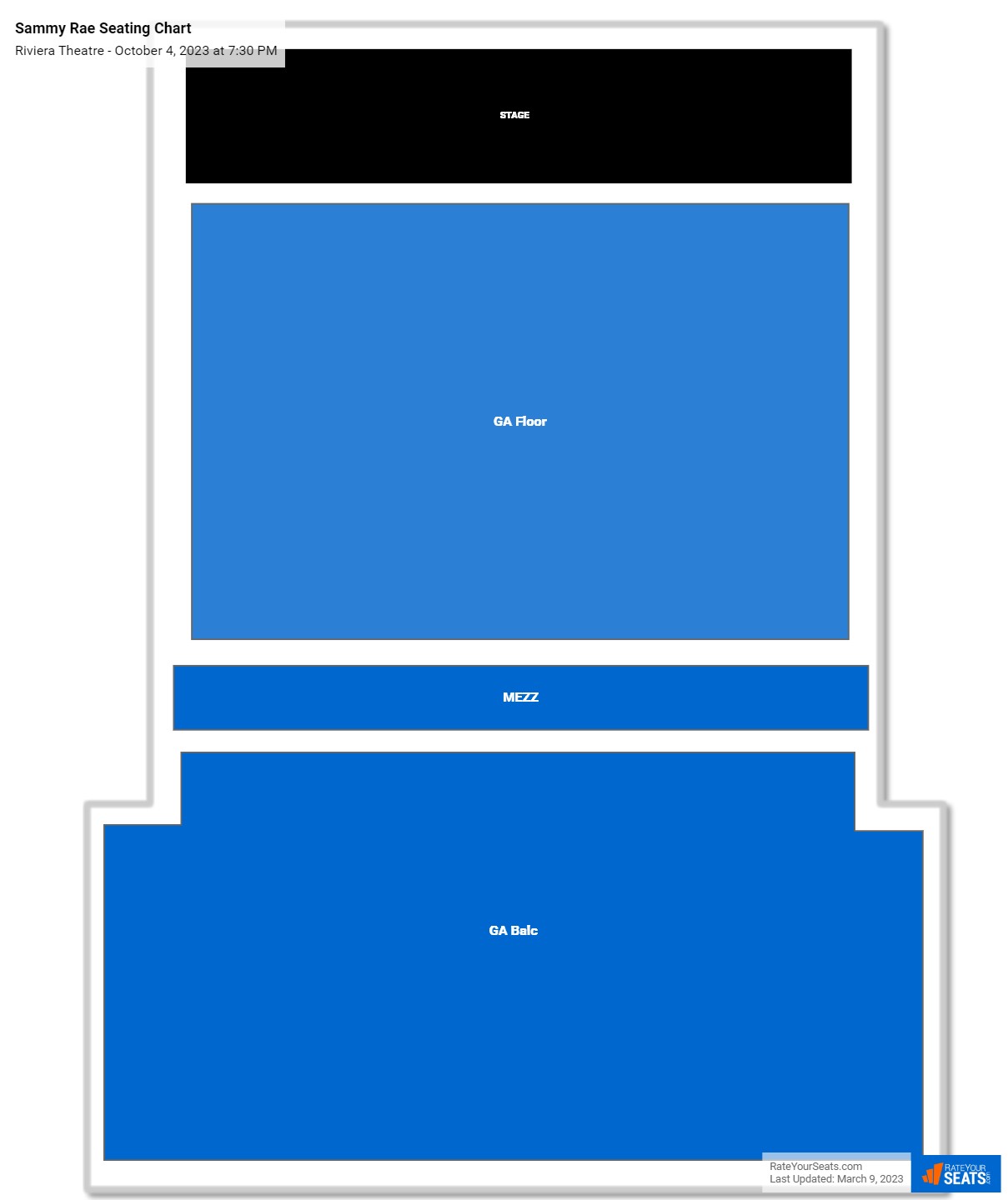 Sammy Rae seating chart Riviera Theatre