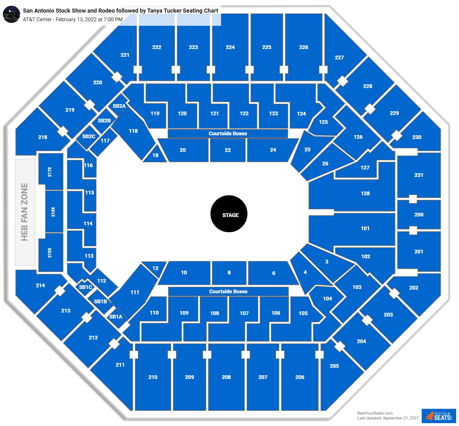 San Antonio Stock Show and Rodeo - Tanya Tucker seating chart AT&T Center