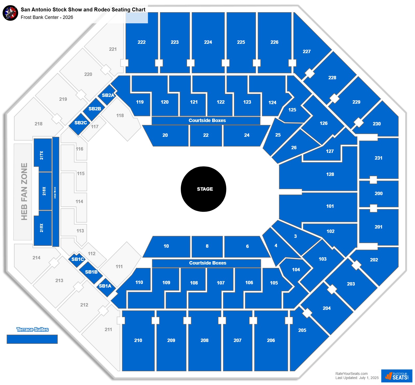 San Antonio Stock Show and Rodeo seating chart Frost Bank Center