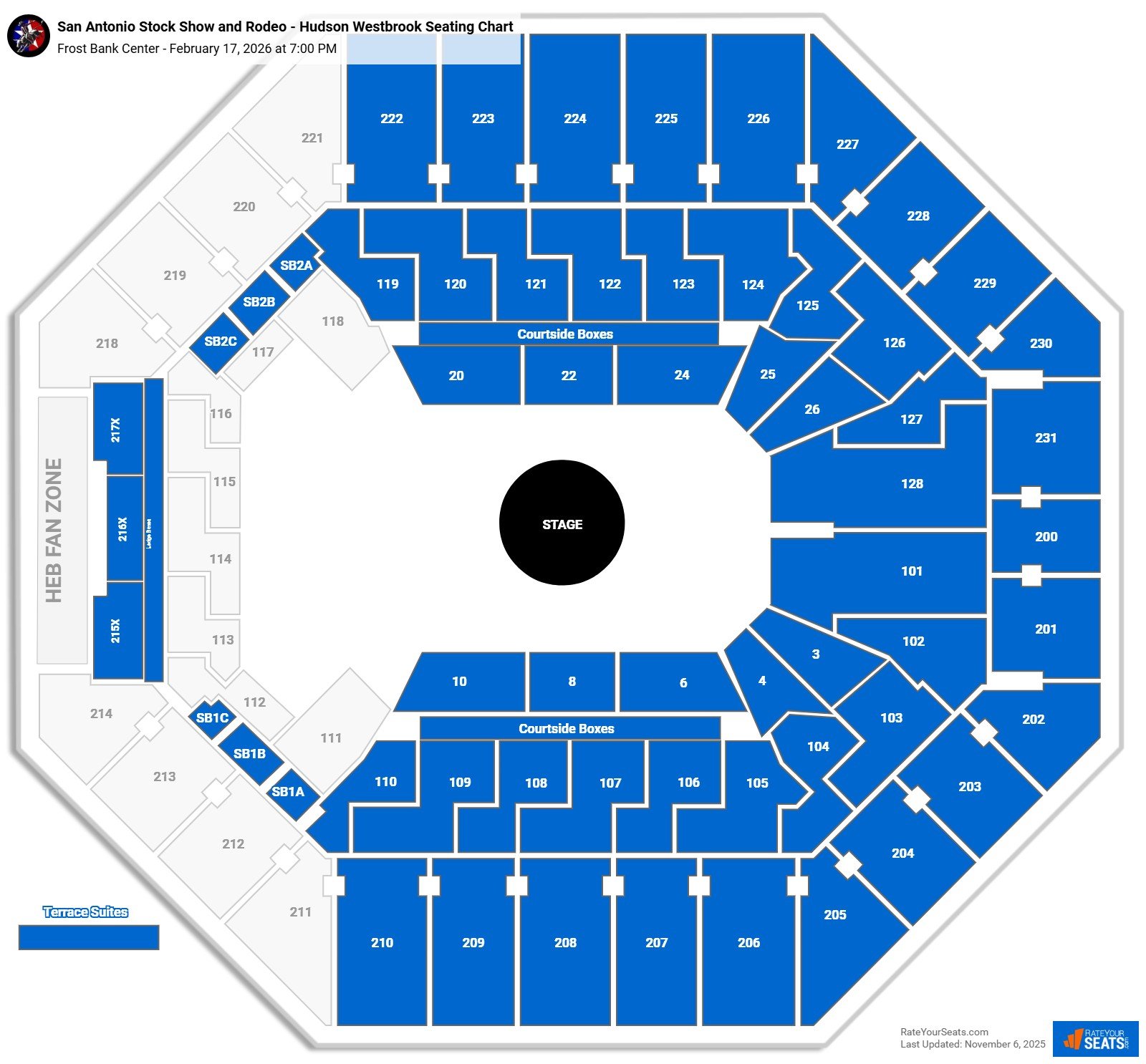 San Antonio Stock Show and Rodeo - Hudson Westbrook seating chart Frost Bank Center