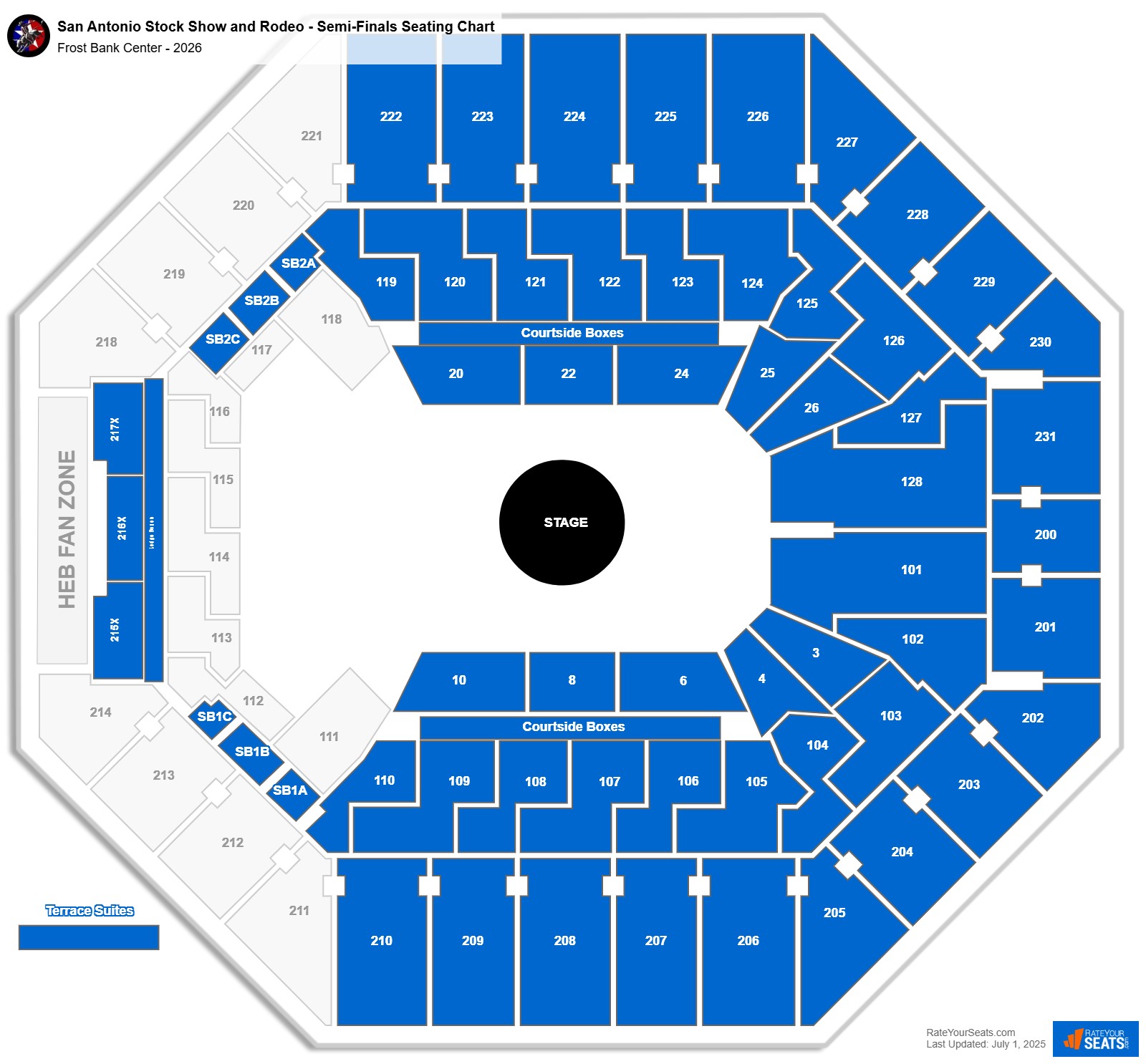 San Antonio Stock Show and Rodeo - Semi-Finals seating chart Frost Bank Center